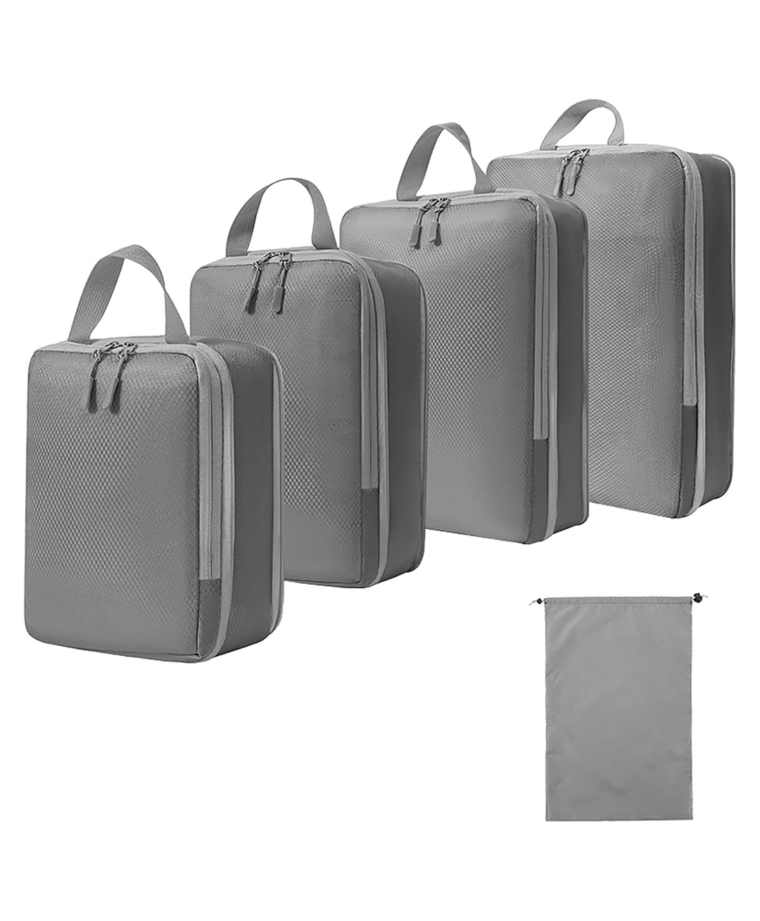 House of Quirk Compression Packing Cubes for Travel 5 Set Packing Cubes Travel Organizer Compressible Travel Essentials Packing Organizers Travel Essentials-Grey-image-34