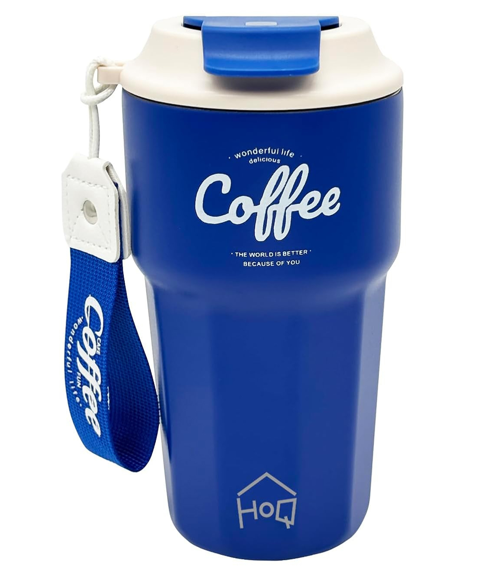House of Quirk 620ML Stainless Steel Coffeemate Insulated Tumbler Double Vacuum Insulated Travel Coffee Mug 100% Leak Proof with Lid Hot and Cold-Blue-picture-34
