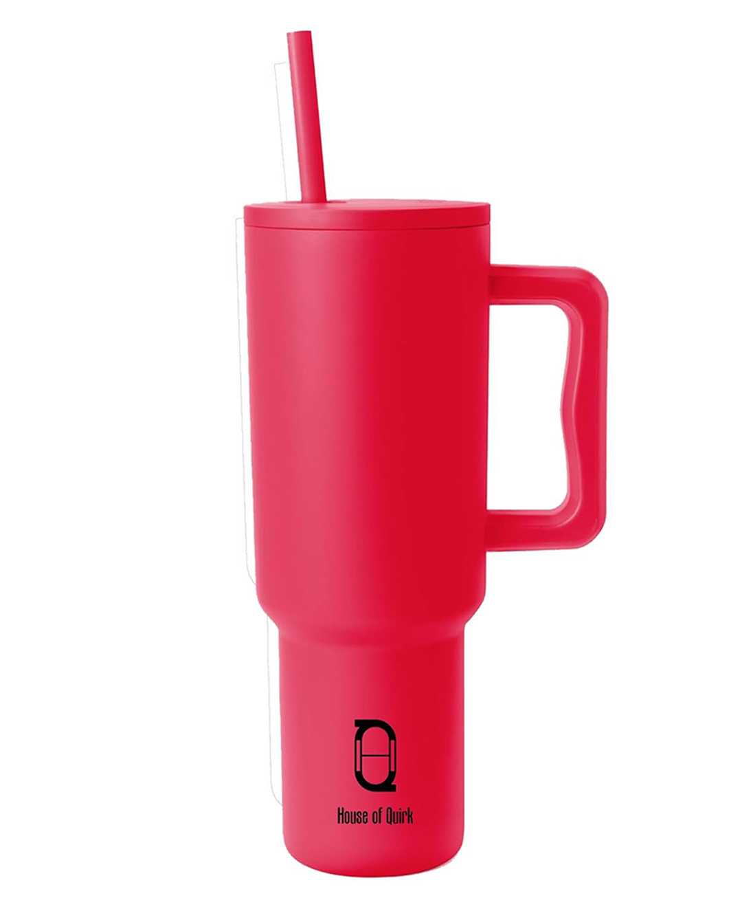 House of Quirk 1200 ml  Stainless Steel Tumbler Hot and Cold with Handle and Lid 2 Straw Double Insulated Cup 100% Leak Proof Mug Cupholder for Gym Travelling-Red-picture-32