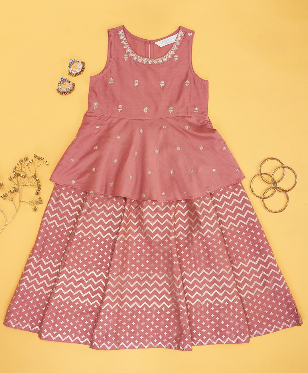 Akkriti by Pantaloons Sleeveless Sequin Floral Embroidered & Lace Embellished Dress - Pink-image-15