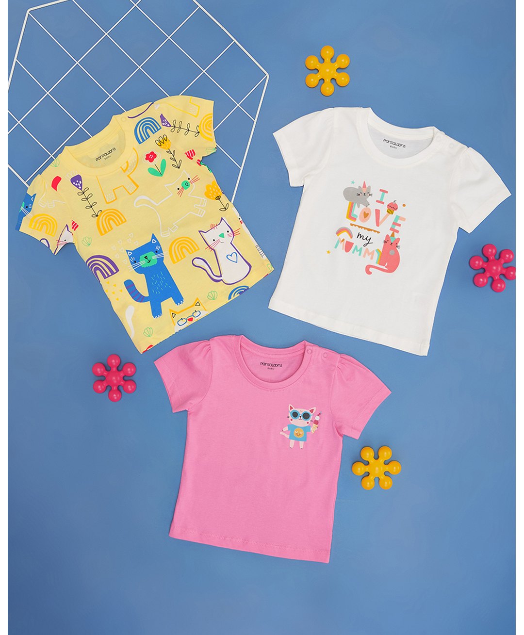 Pantaloons Baby Pack Of 3 Half Sleeves Animals Printed Tee - Multi Colour-image-37
