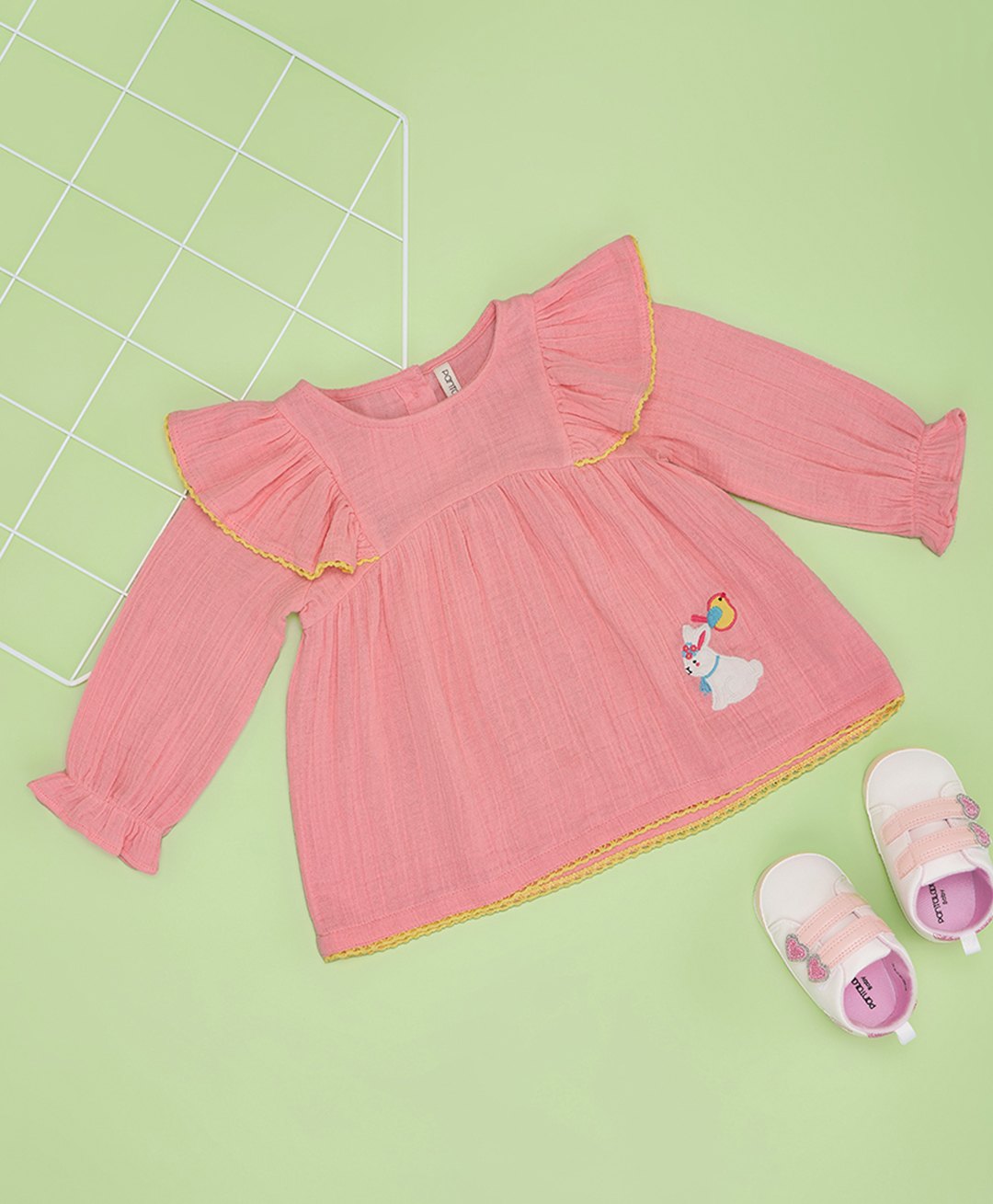 Pantaloons Baby Cotton Full Sleeves Solid Top - Pink-image-17