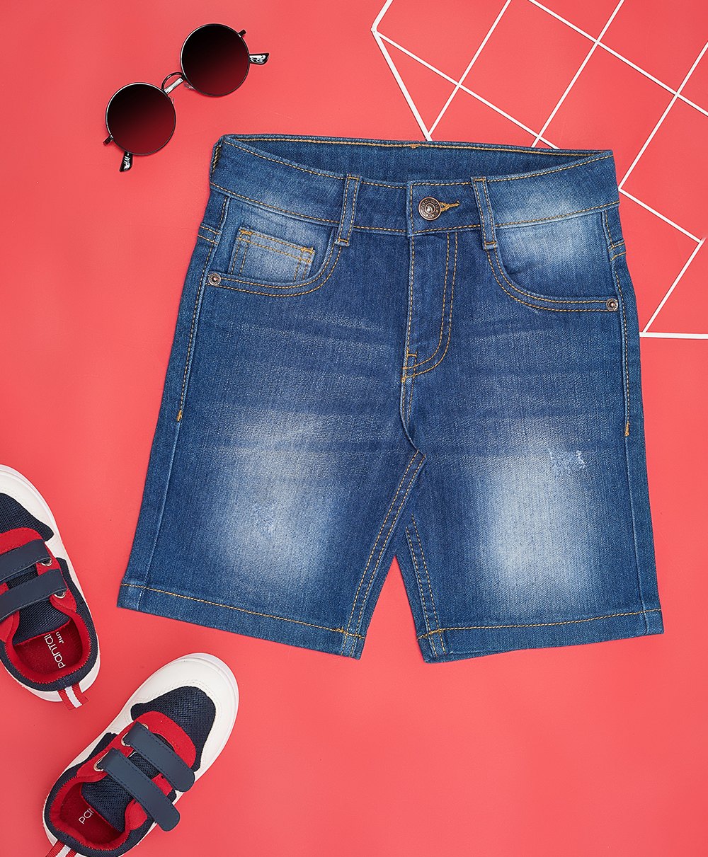 Pantaloons Junior Solid Shorts - Blue-picture-12