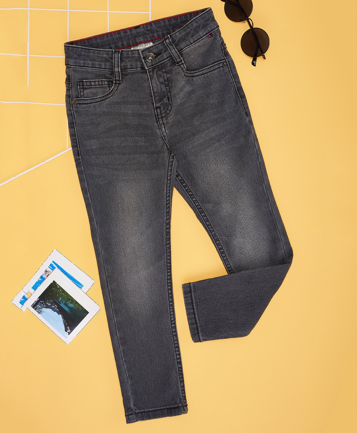 Pantaloons Junior Solid Jeans - Charcoal-picture-36