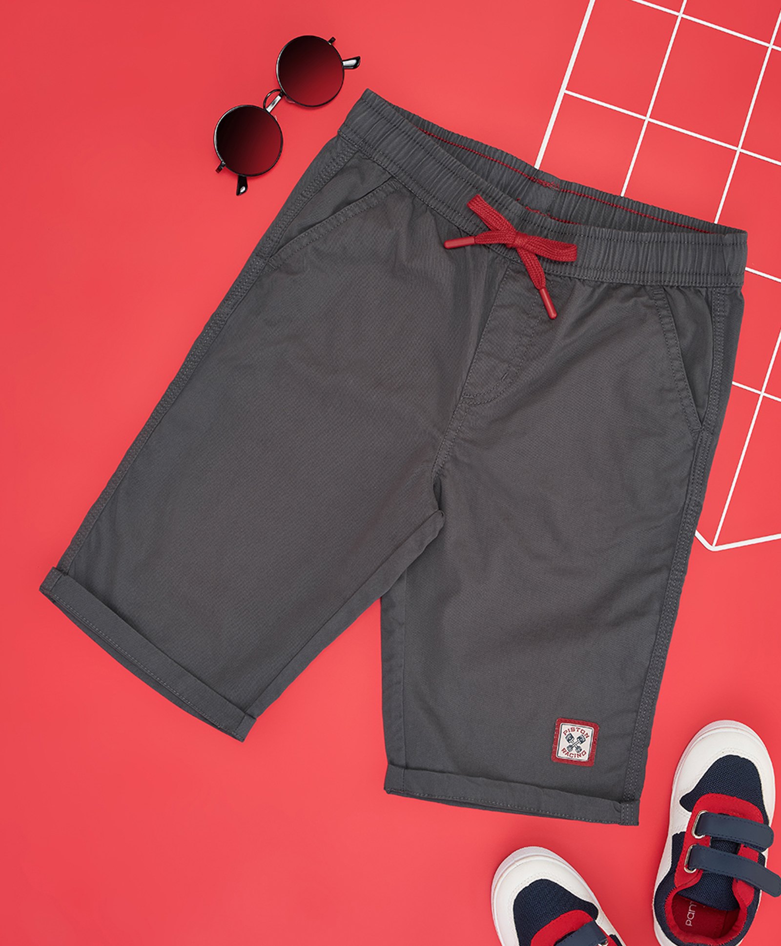 Pantaloons Junior Cotton Solid Shorts - Grey-image-24