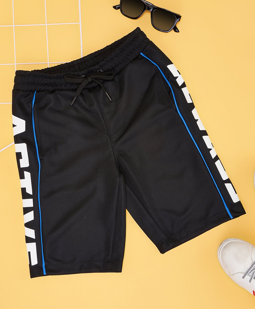 Pantaloons Junior Typography Printed Shorts - Black-image-44