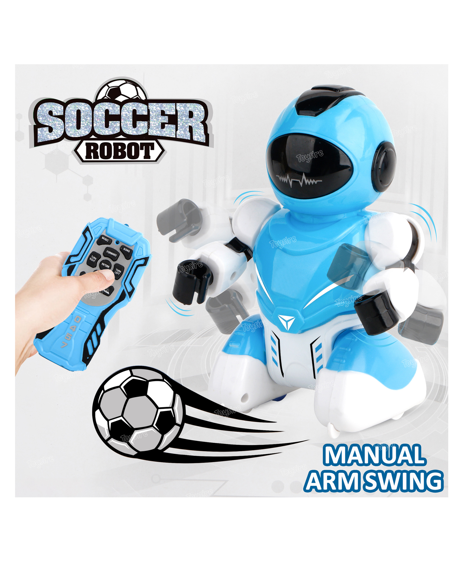 Toysire RC Robot Soccer Remote Control Robot Shoot Football with  Rechargeable USB-image-41