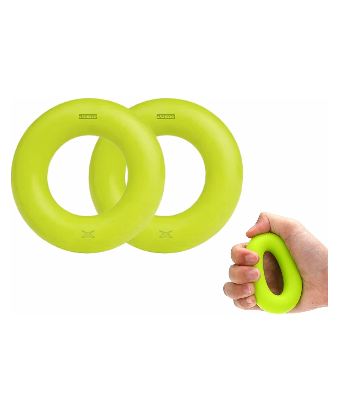 Jaspo premium TPU Hand Gripper Ring Shaped Band for Hand Strengthening and Orthopedic Therapy, Stress Relief durable round shape grip trainer & exerciser (Neon Green (Pack of 2))-picture-20
