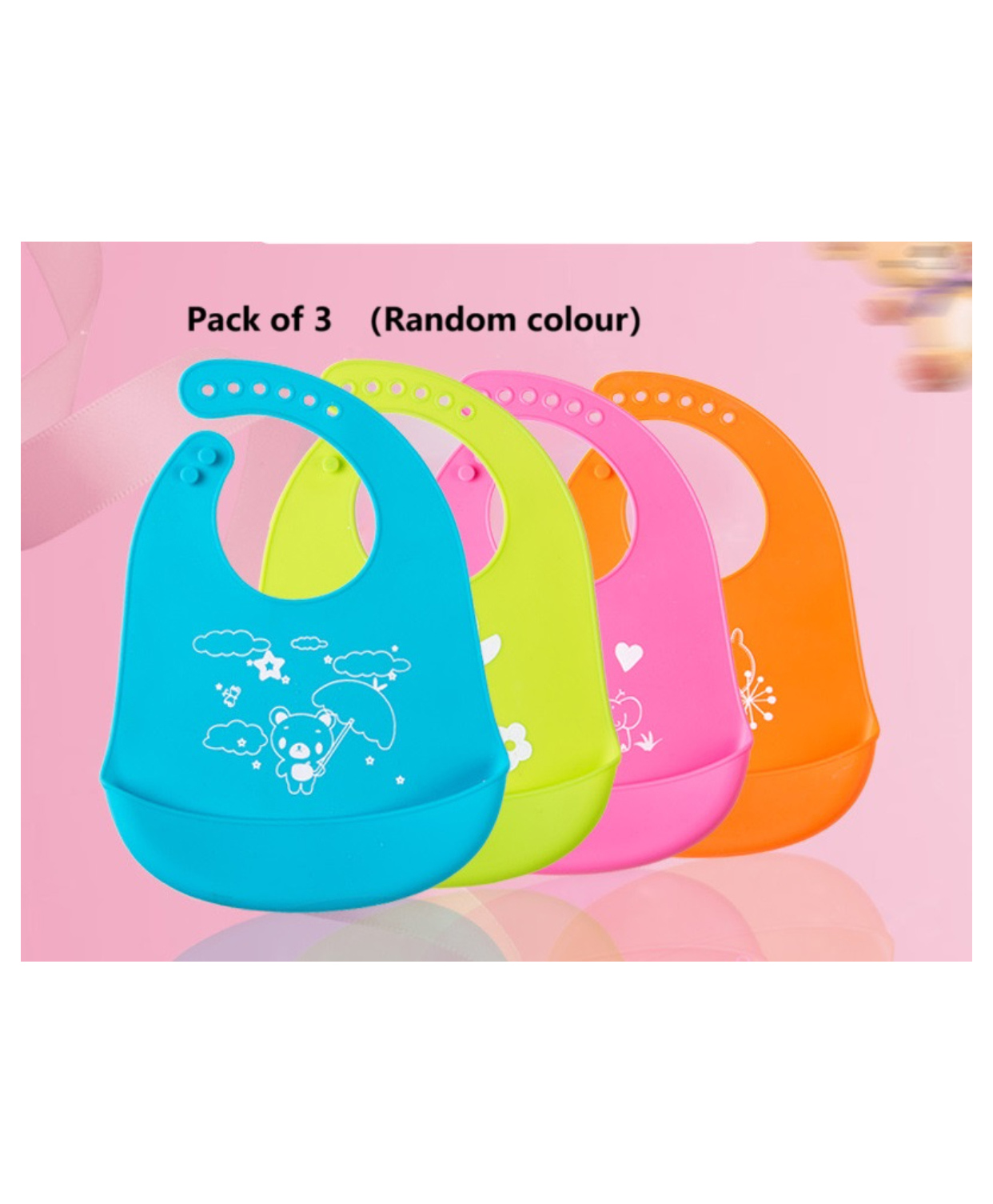 Bibs Pack of 3 Free Size - Multicolor-image-40