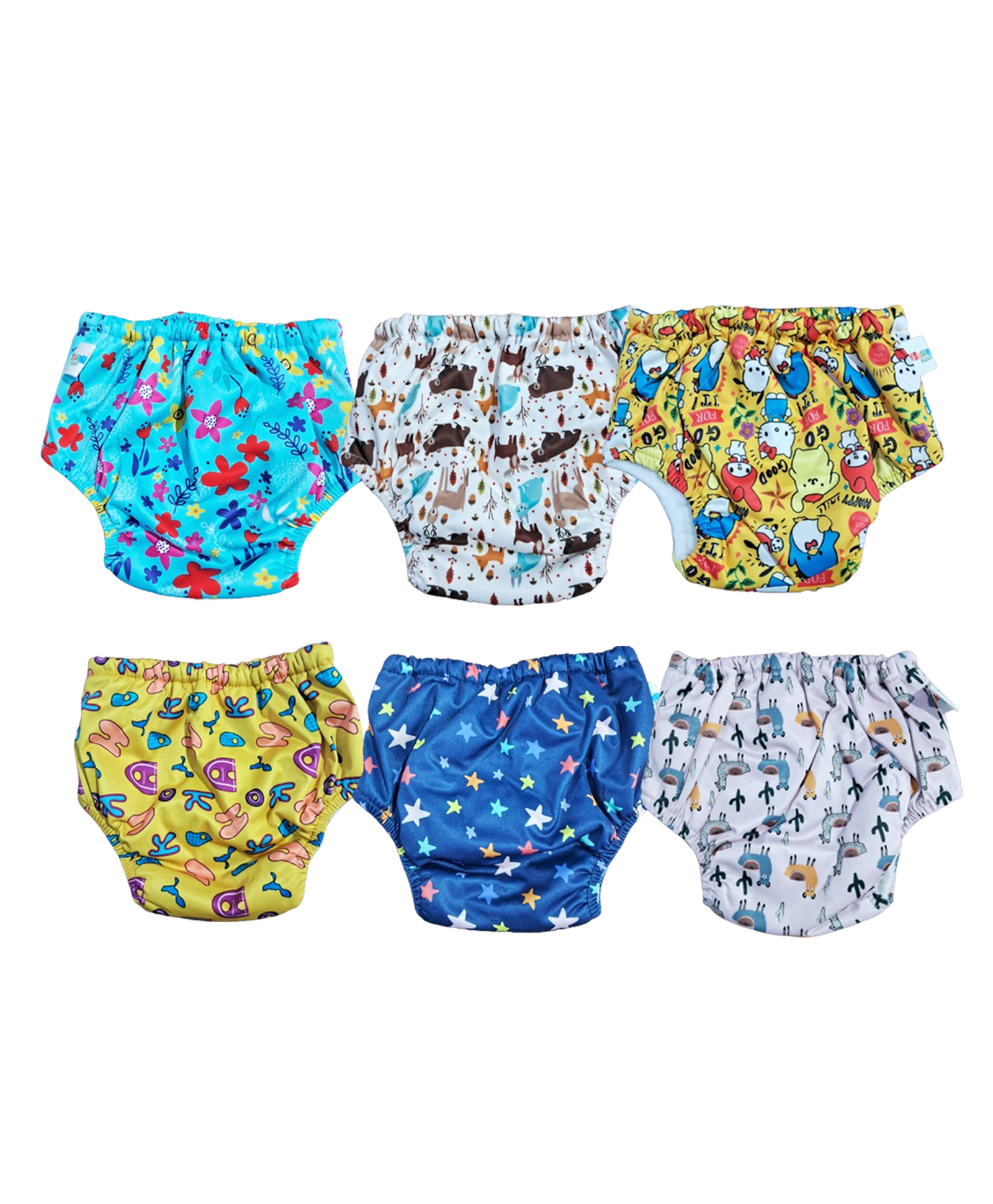 Chinmay Kids Baby Panty Boys and Girls Reusable Washable Waterproof Printed Panty Pack of 6-image-1
