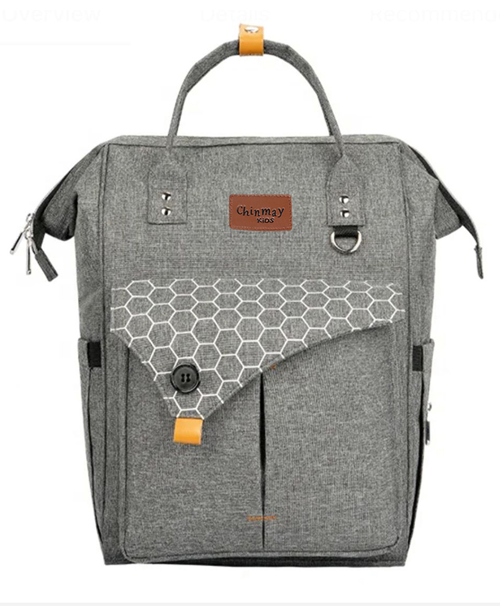 Chinmay Kids Large Capacity Mother Bag Diaper Backpack with Insulated Bottle Storage Bag Diaper Bag  (Dark Grey)-image-38