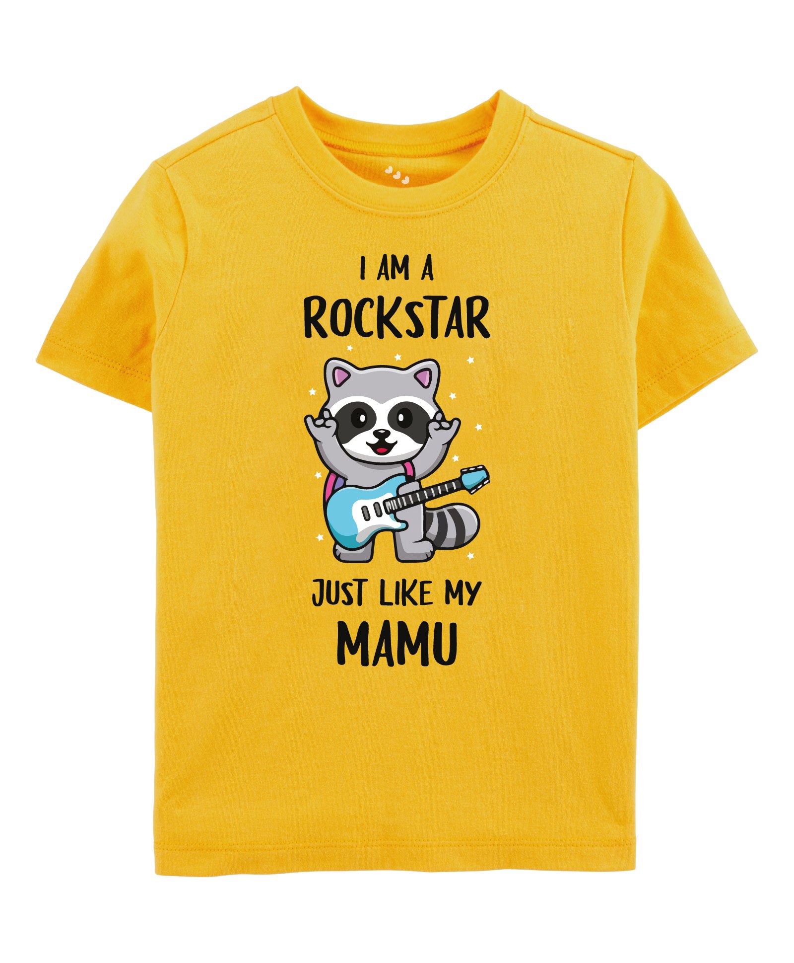 Zeezeezoo 100% Cotton Half Sleeves I Am A Rockstar Just Like My MamuText Printed Tee - Yellow-picture-42