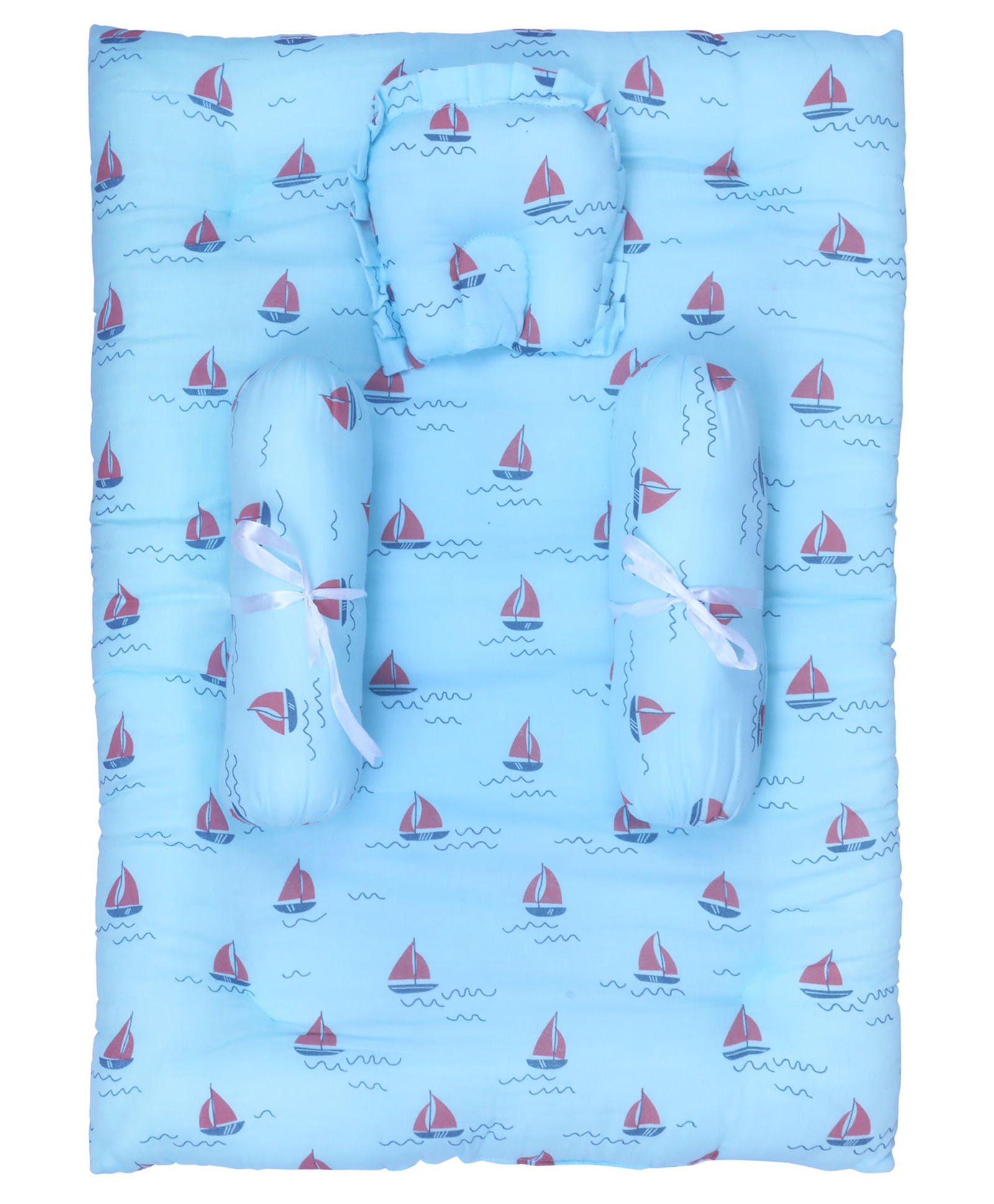 1st Step Thick New Born Baby Bedding Mattress/Gadda bed Set for Babies with 2 Side Bolster & Head Pillow-picture-12