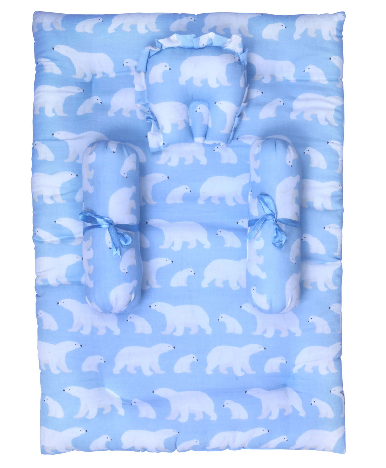 1st Step Thick New Born Baby Bedding Mattress/Gadda bed Set for Babies with 2 Side Bolster & Head Pillow-picture-27