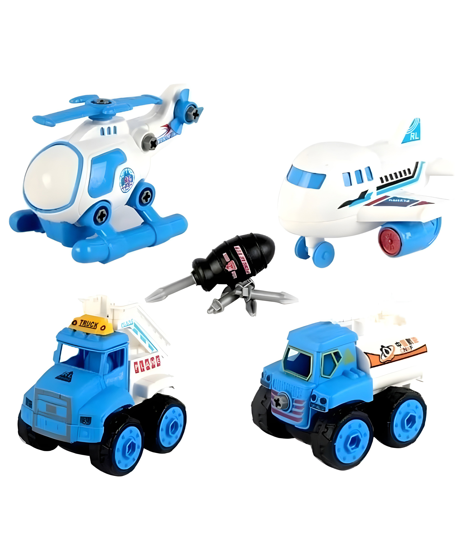 YAMAMA Removable And Assembly DIY Airport Aviation Car Toys For Kids With Screwdriver 4 Pieces - Multicolor-image-22