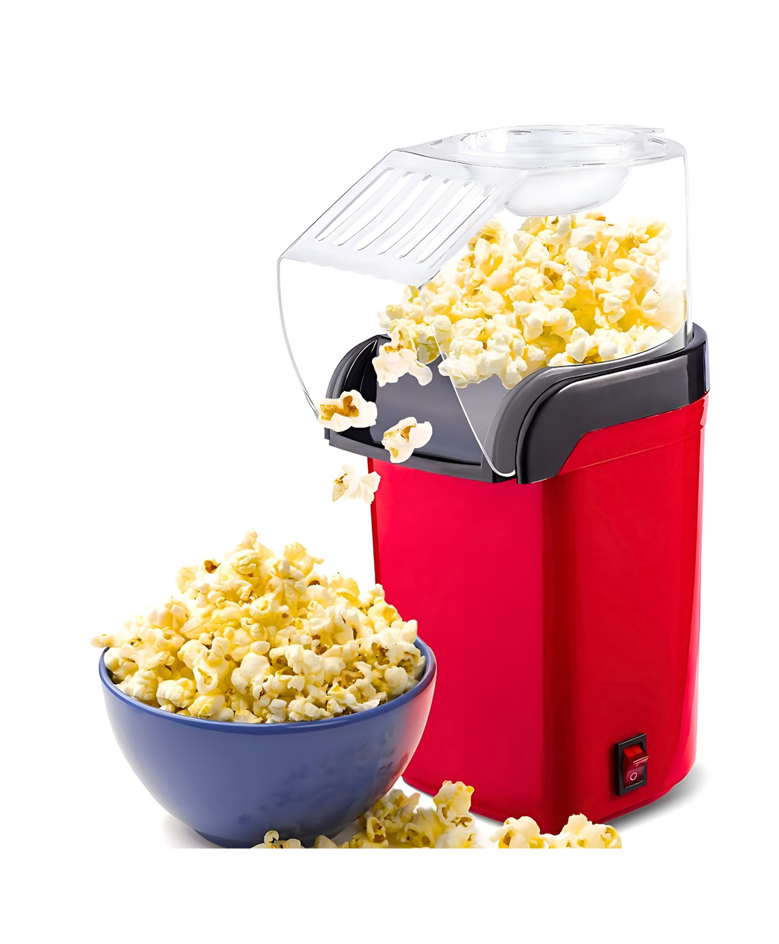 YAMAMA Electric Portable Mini Hot Air Popcorn Machine Fast And Oil Free With Measuring Spoon Healthy And Tasty Snack Maker Perfect For Gatherings And Home Theatre - Multicolor