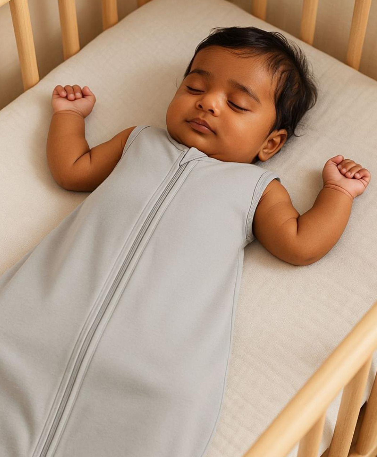 ZIKKU Baby Sleeping Sack, 100% Cotton, Wearable Blanket for Newborns and Toddlers, Lightweight, Breathable, Double Zipper- Grey -6-12 Months-image-24