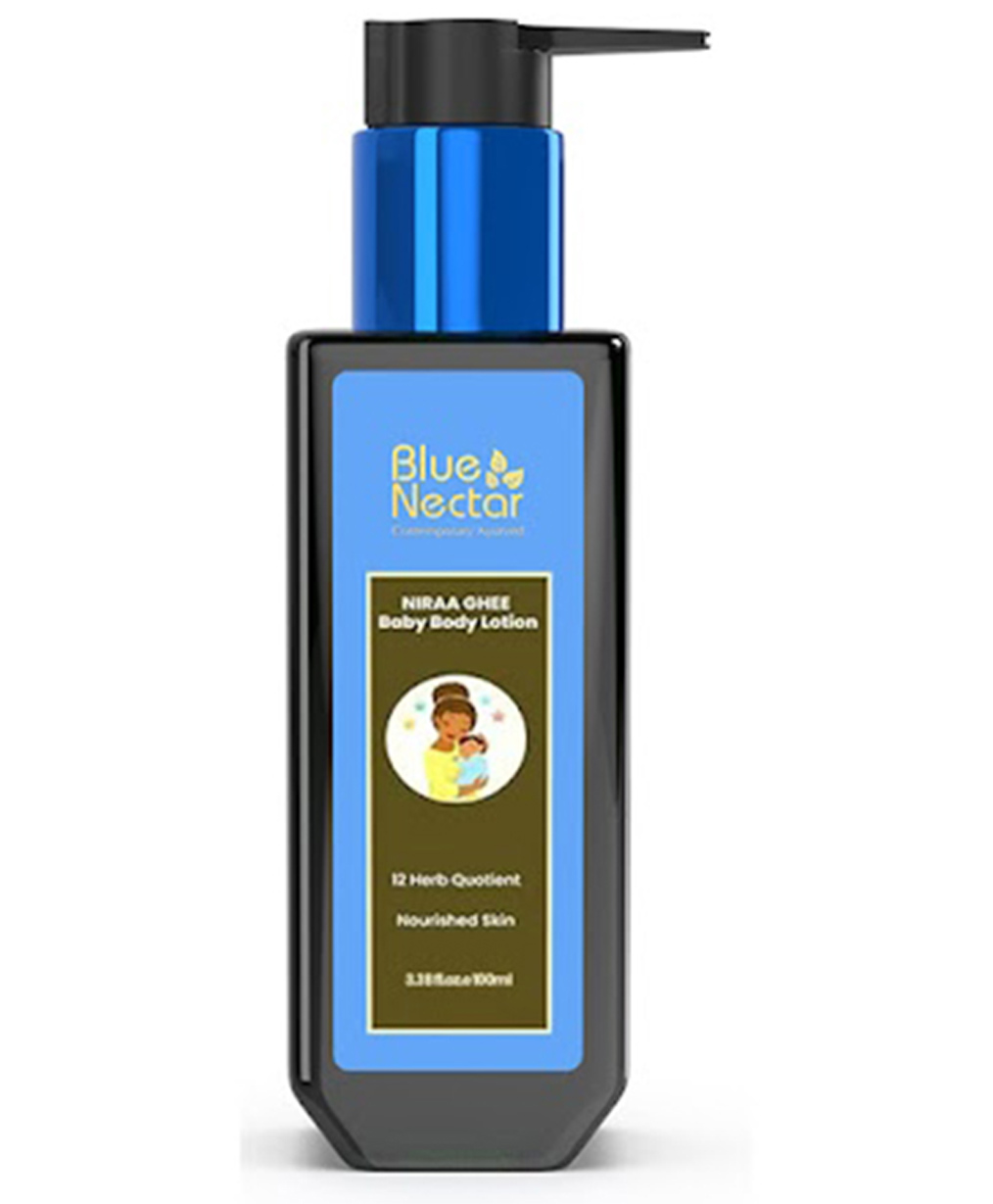 Blue Nectar Baby Lotion with Nourishing Organic Ghee, Body Butters and Ayurvedic Baby Oils Baby skincare (12 Herbs, 100ml)-image-6