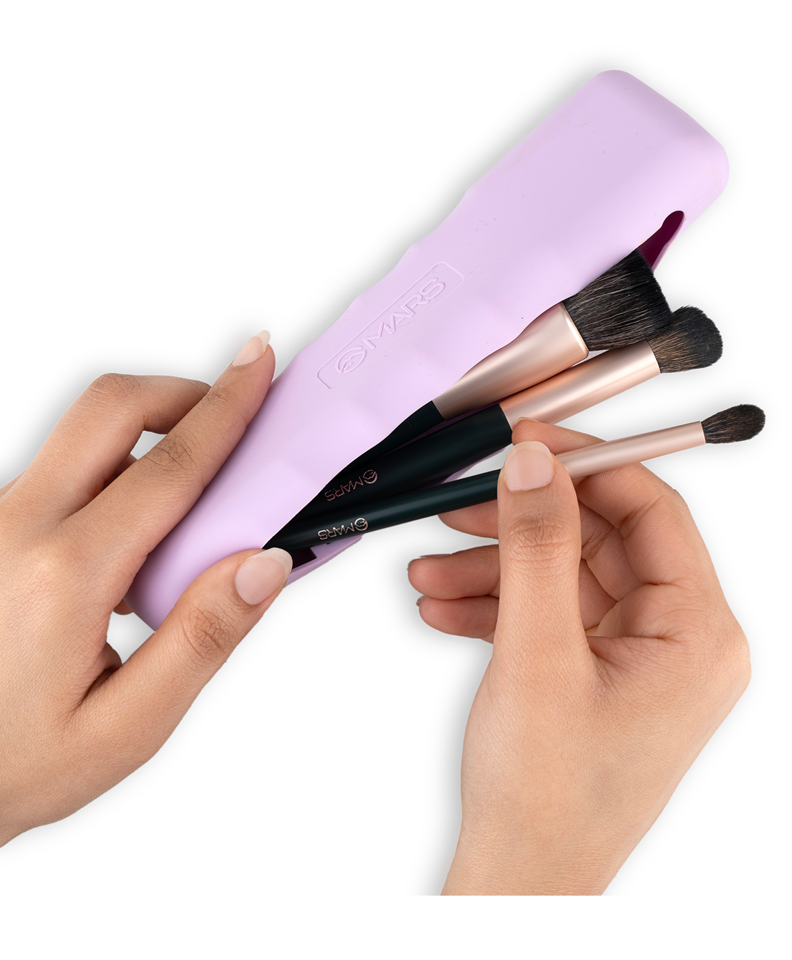MARS Boring Silicone Brush Holder | Magnetic Anti-Fall Out | Soft Silicone Makeup Tools Organizer | Easy to Clean-image-2