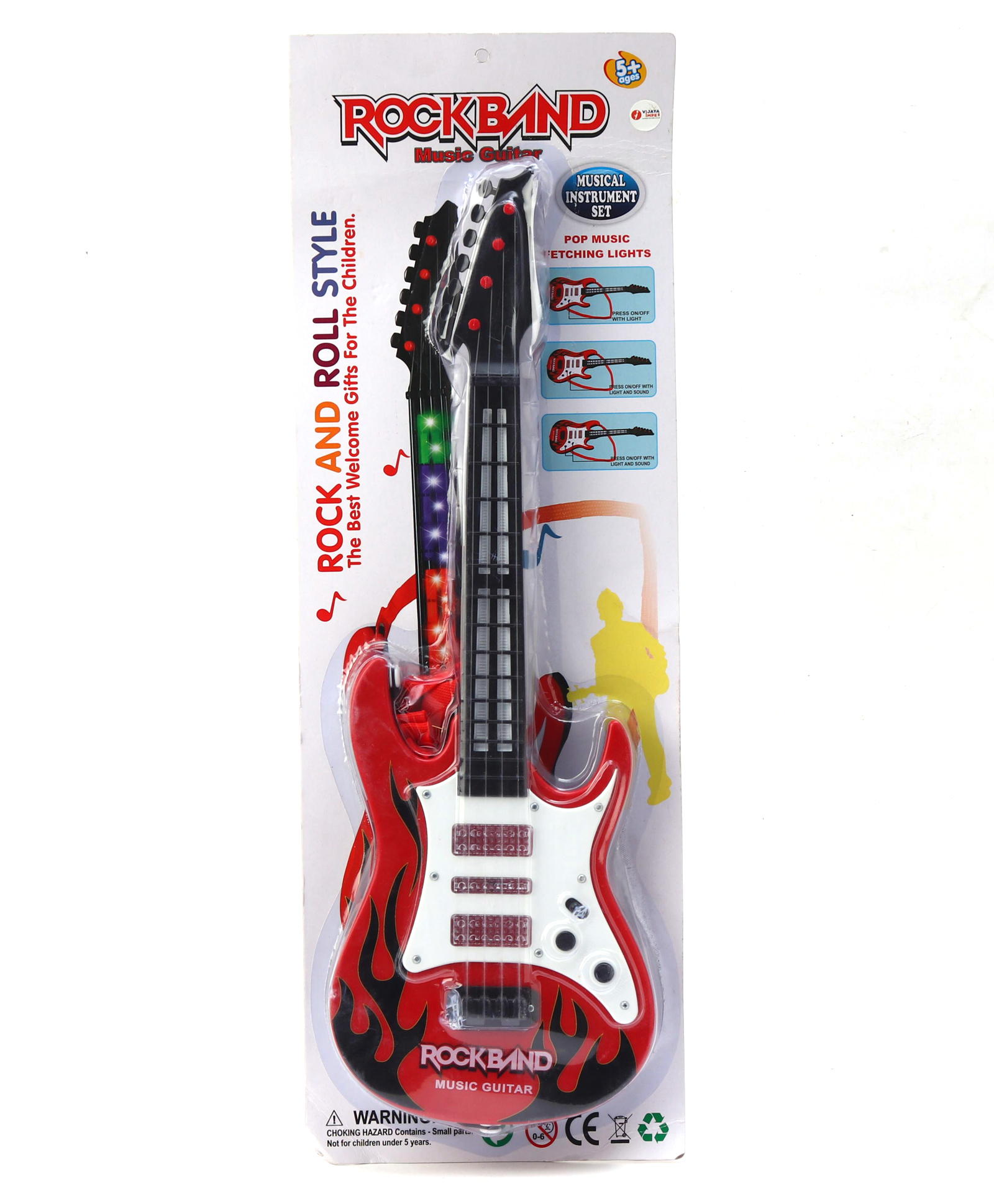 KiddyBuddy Rockband Guitar Toy With Sound & Light - Red-image-16
