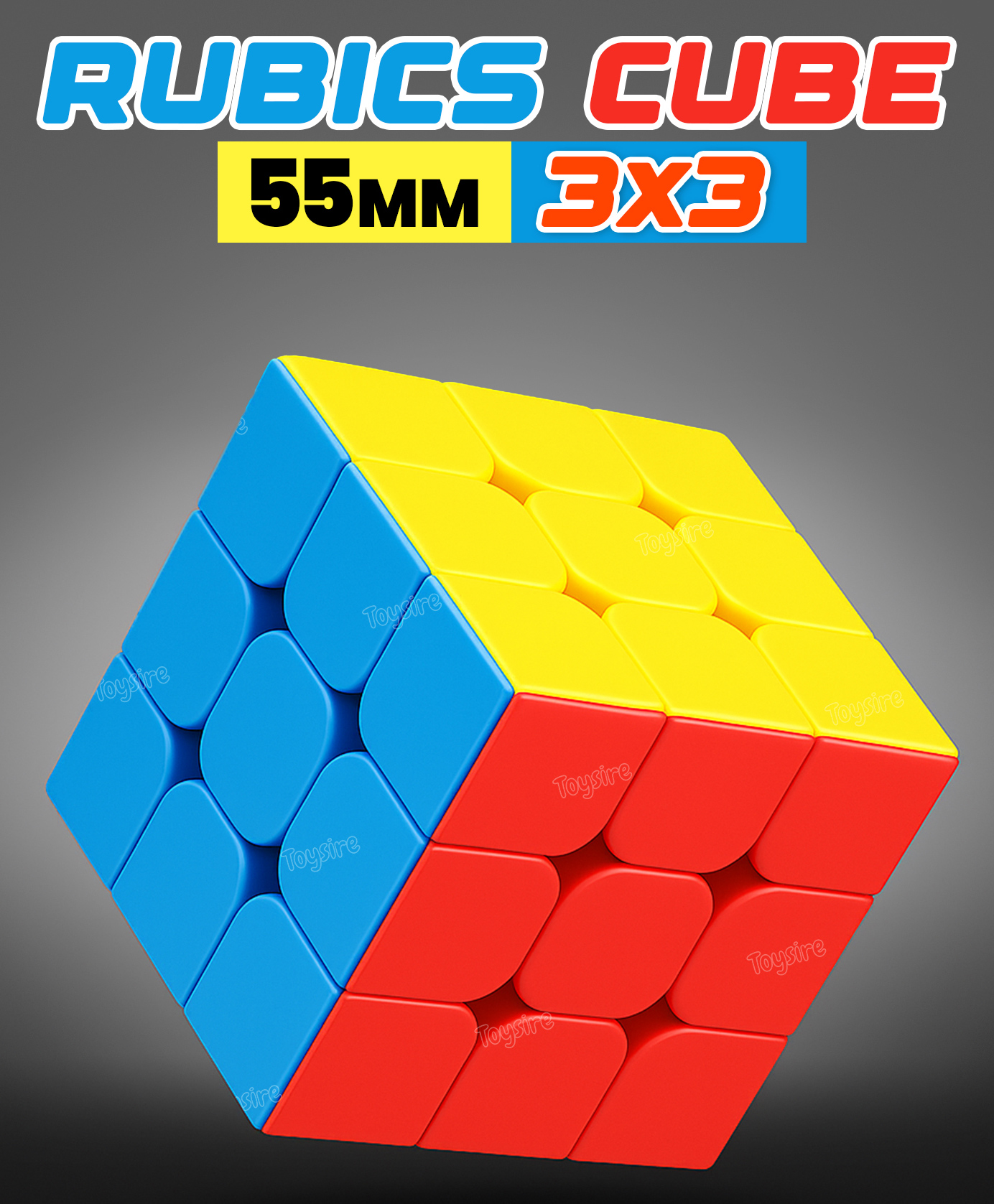 Toysire Magic Cube Puzzle Rainbow Twist and Turn 3D Puzzle Toy - Multicolor-image-2