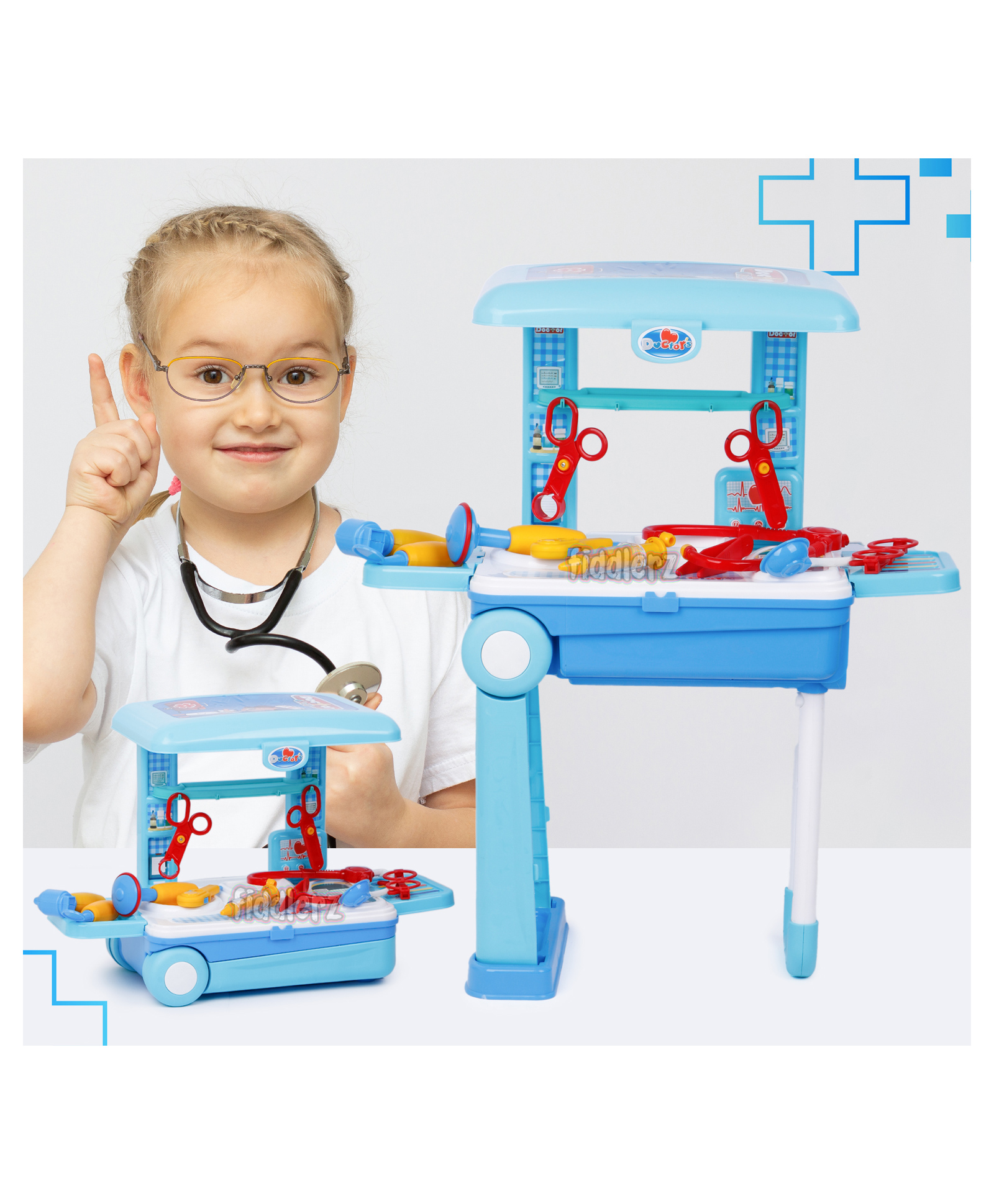fiddlerz Toysire Doctor Set for Kids to Play Indoor Outdoor Play Set - Blue-picture-13