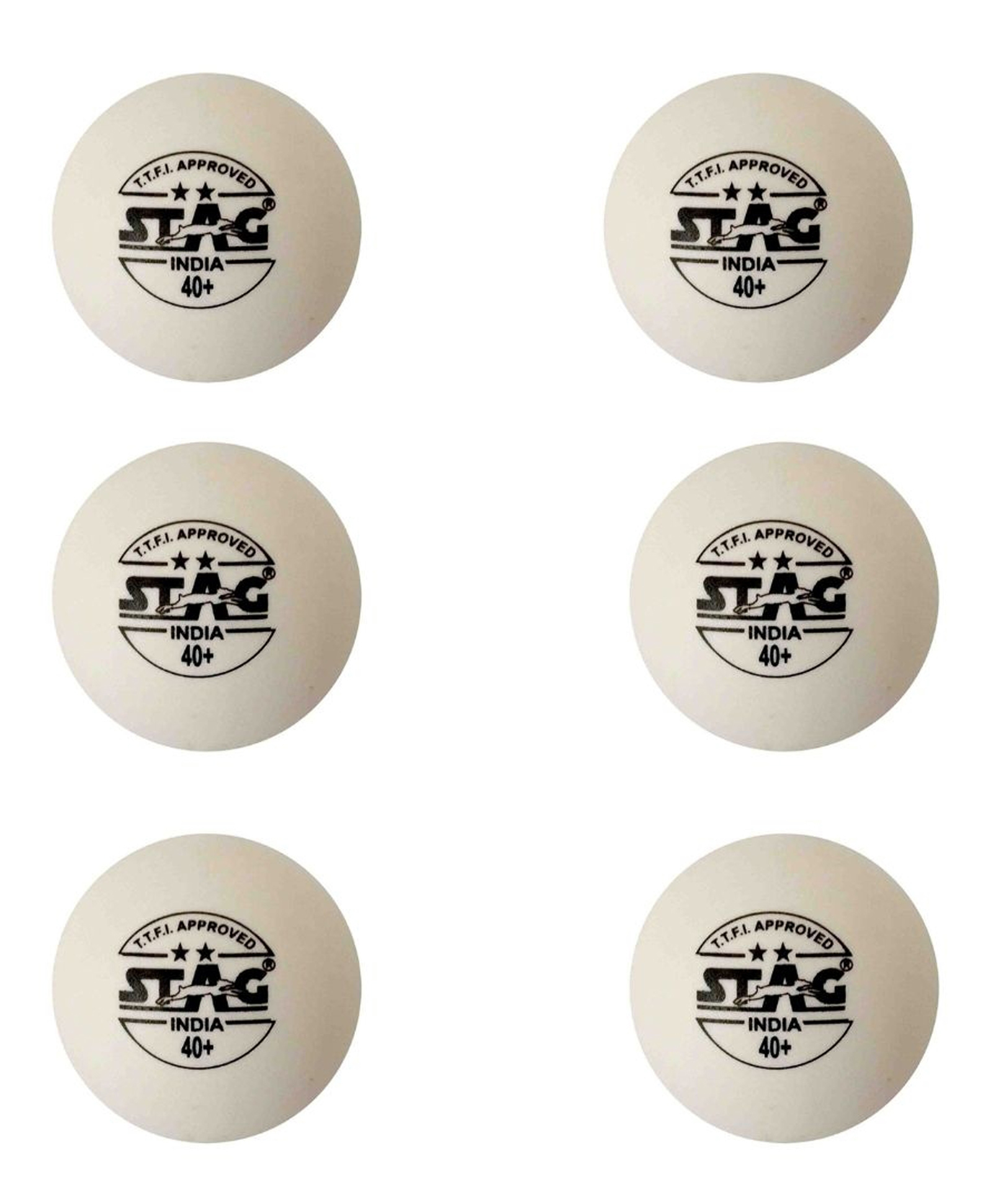 Stag Global 2 Star Plastic Table Tennis Balls White pack of 6-image-31