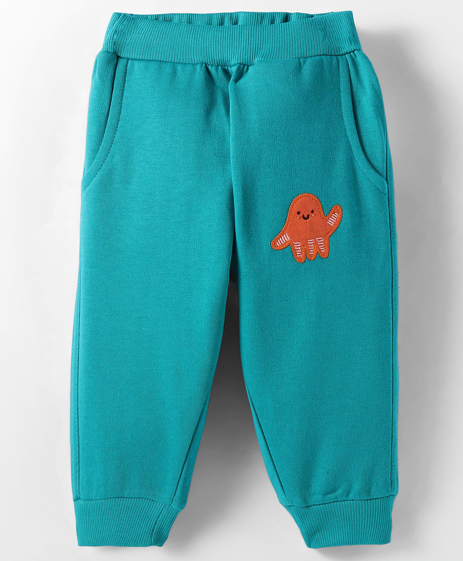 Zero Knit Full Length Octopus Printed Fleece & Woollen Bottom - Teal Blue