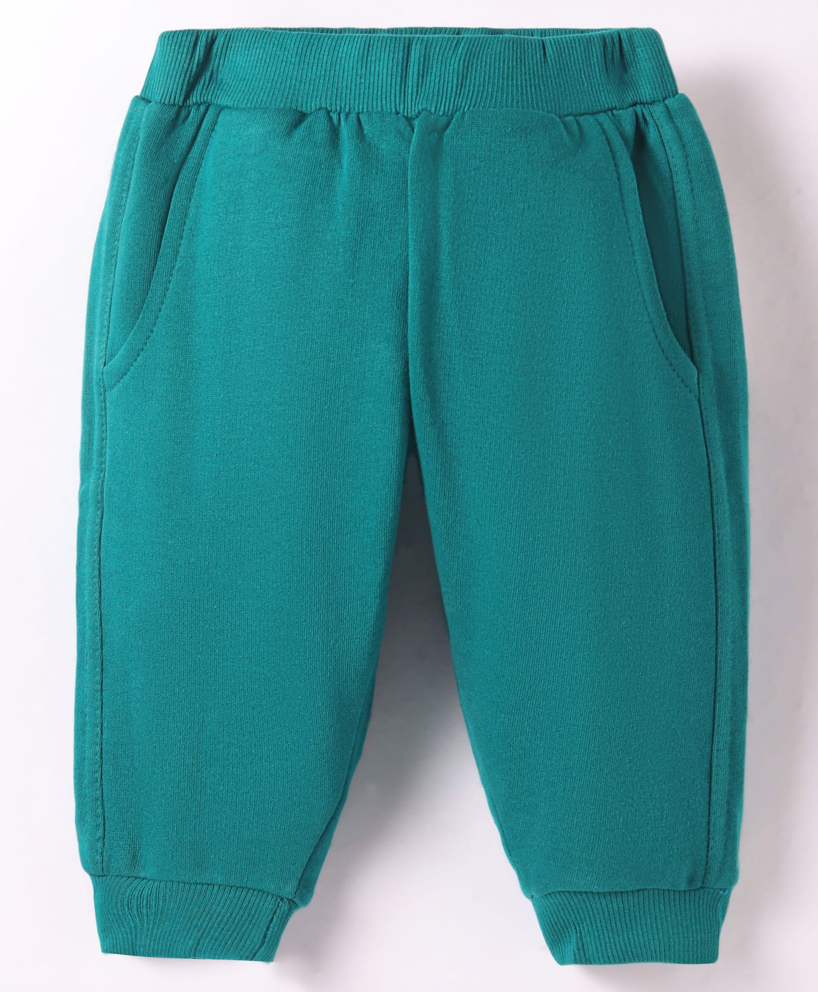Zero Knit Full Length Solid Color Fleece & Woollen Bottom - Teal Blue-picture-23
