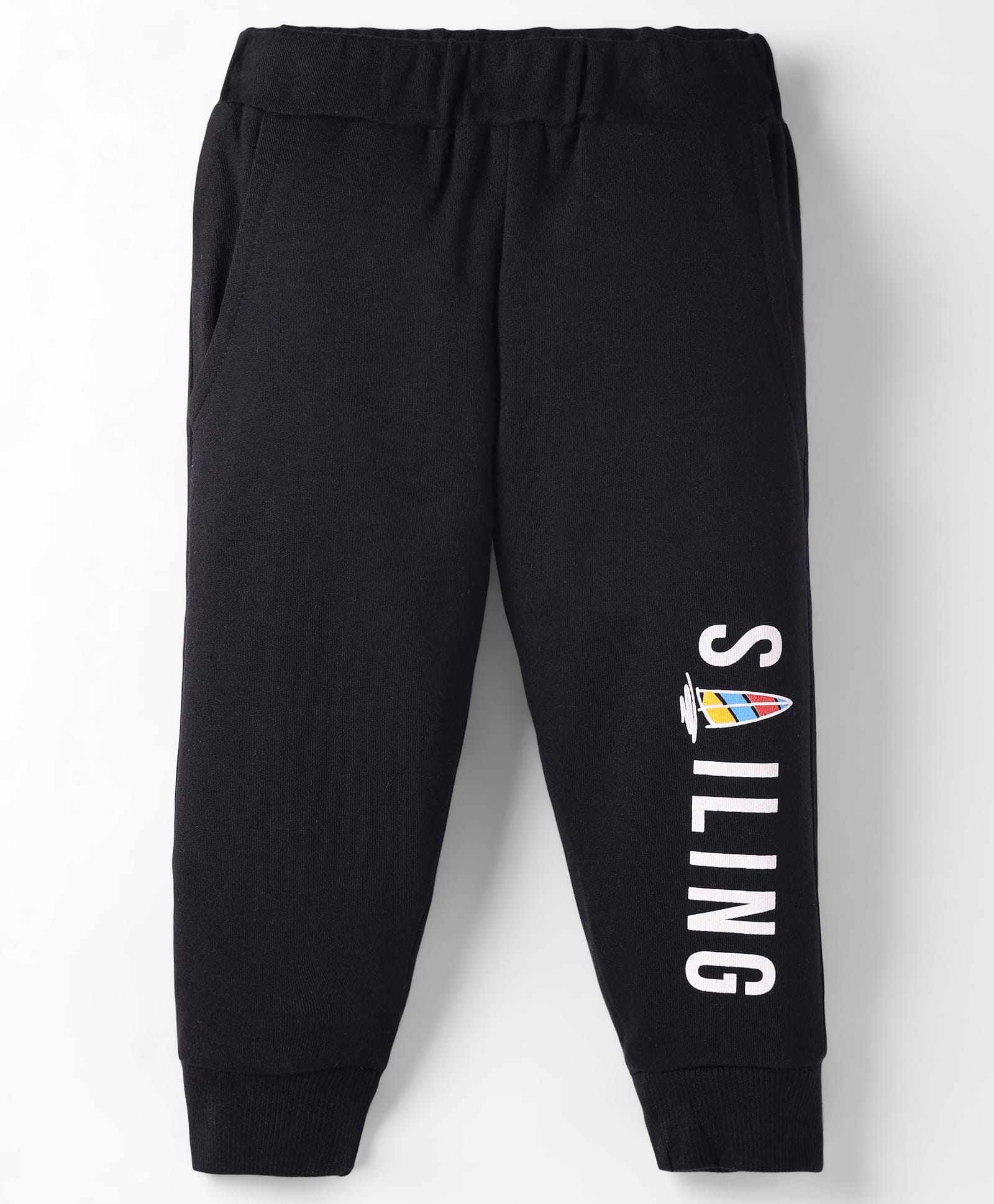 Zero Interlock Knit Full Length Lounge Pant With Text Print - Black-image-6