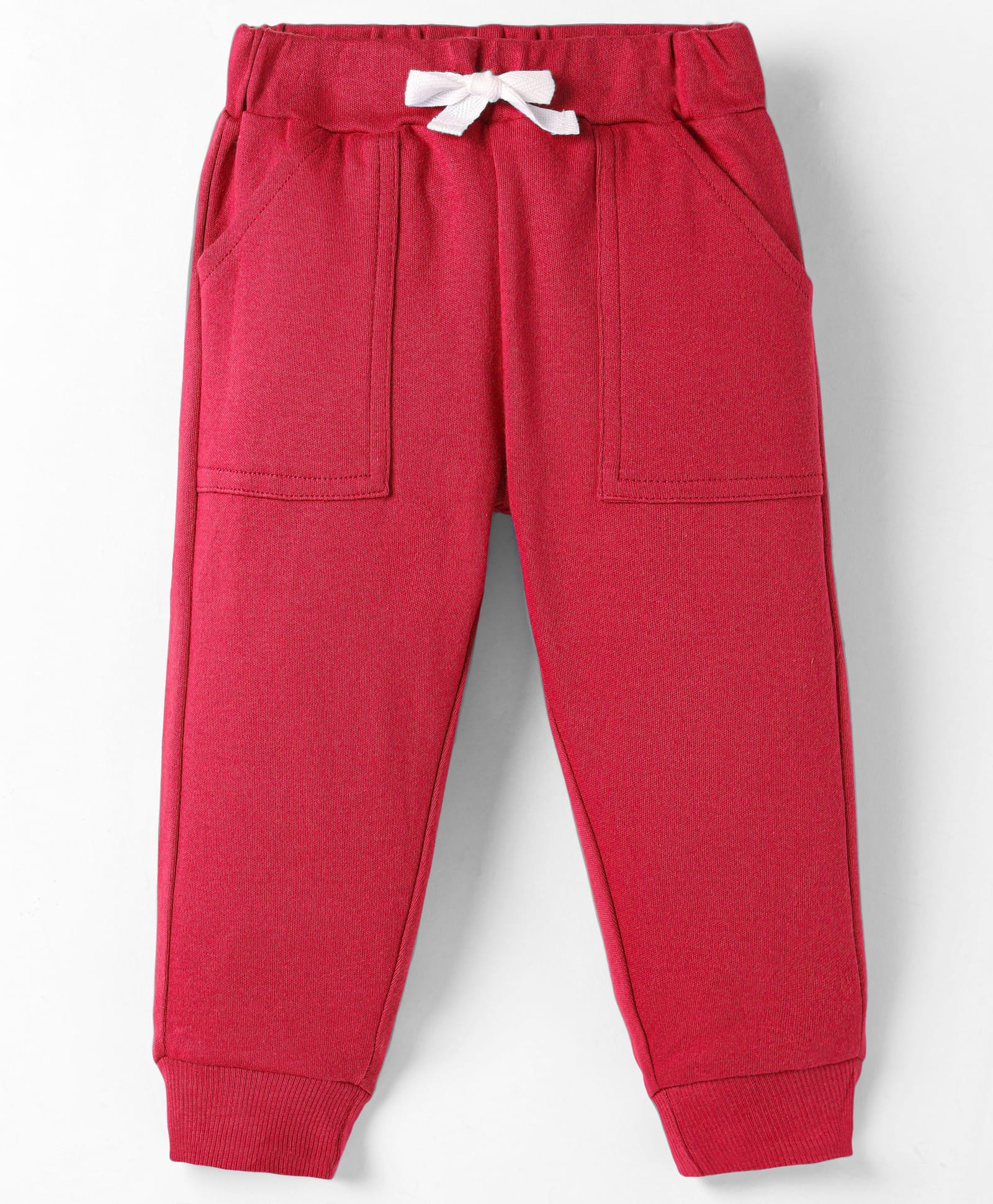 Zero Interlock Knit Full Length Solid Colour Lounge Pant - Red-picture-15