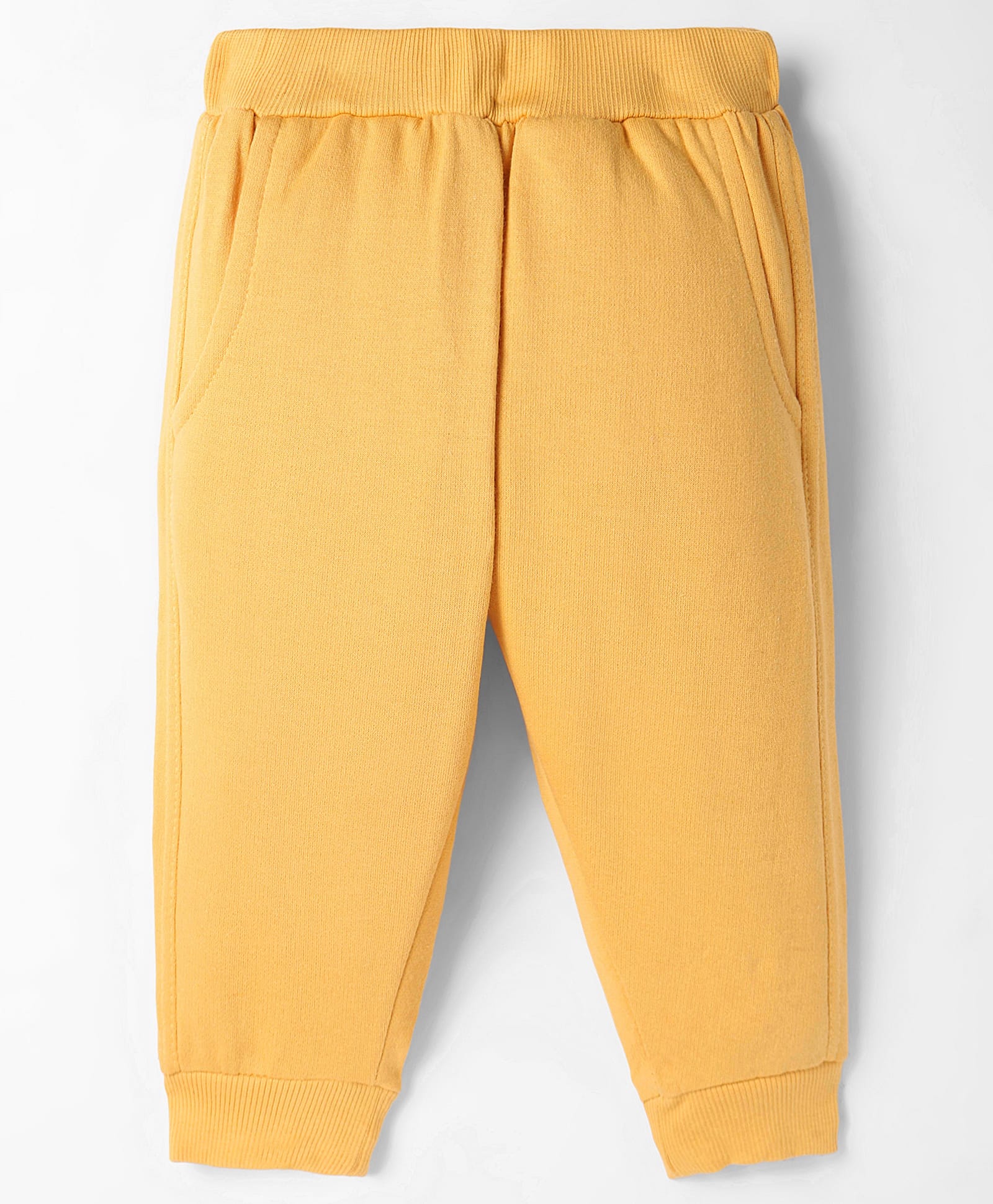 Zero Knit Full Length Solid Colour Fleece Pant - Mustard