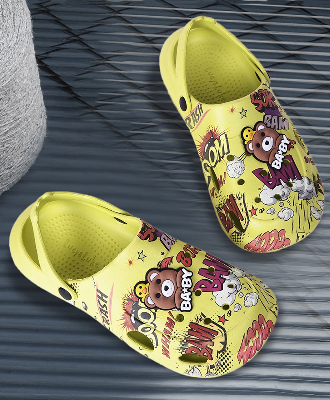 Liberty Text & Bear Applique Detailed Clogs - Parrot Green-picture-10