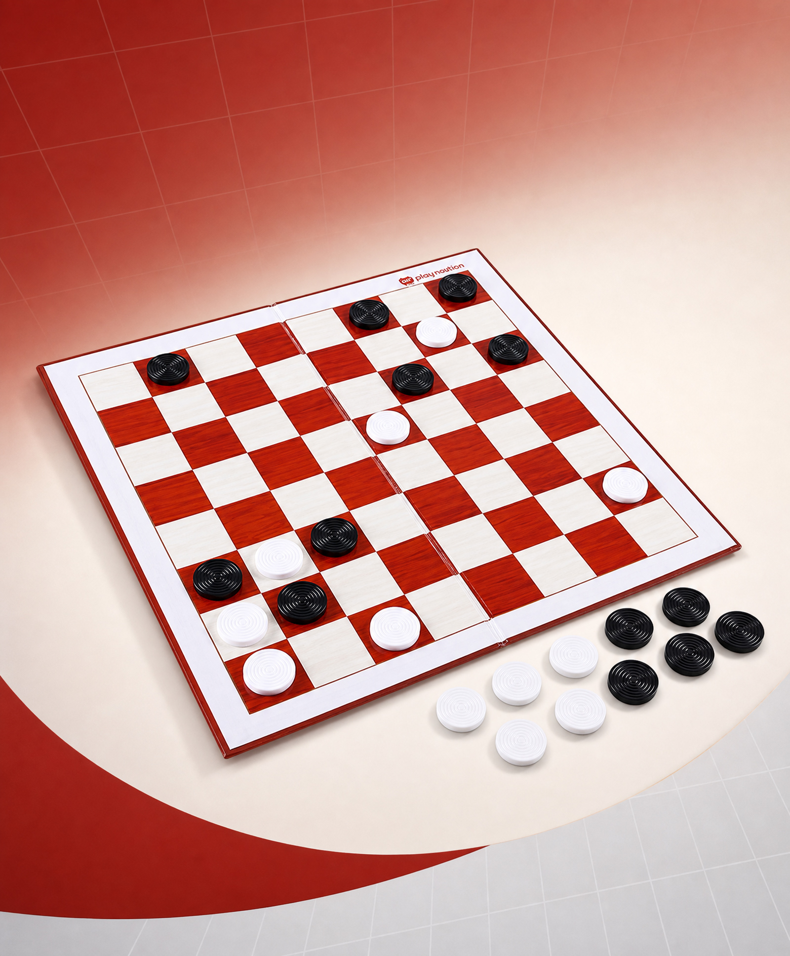 Play Nation Classic Champions Checkers Board Game - Brown-picture-17