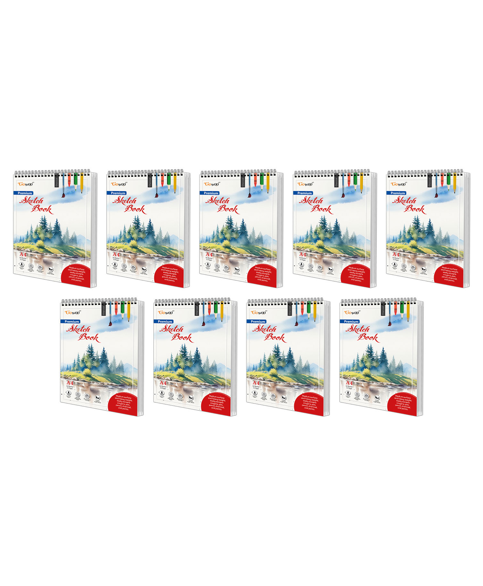 A4 Premium Sketch Book : Spiral-Bound Artistic Sketchpads, 36 Sheets sketchbook, 140 GSM Acid free paper, Sketchbook for Doodling | Pack of 9 Sketch Books-image-22