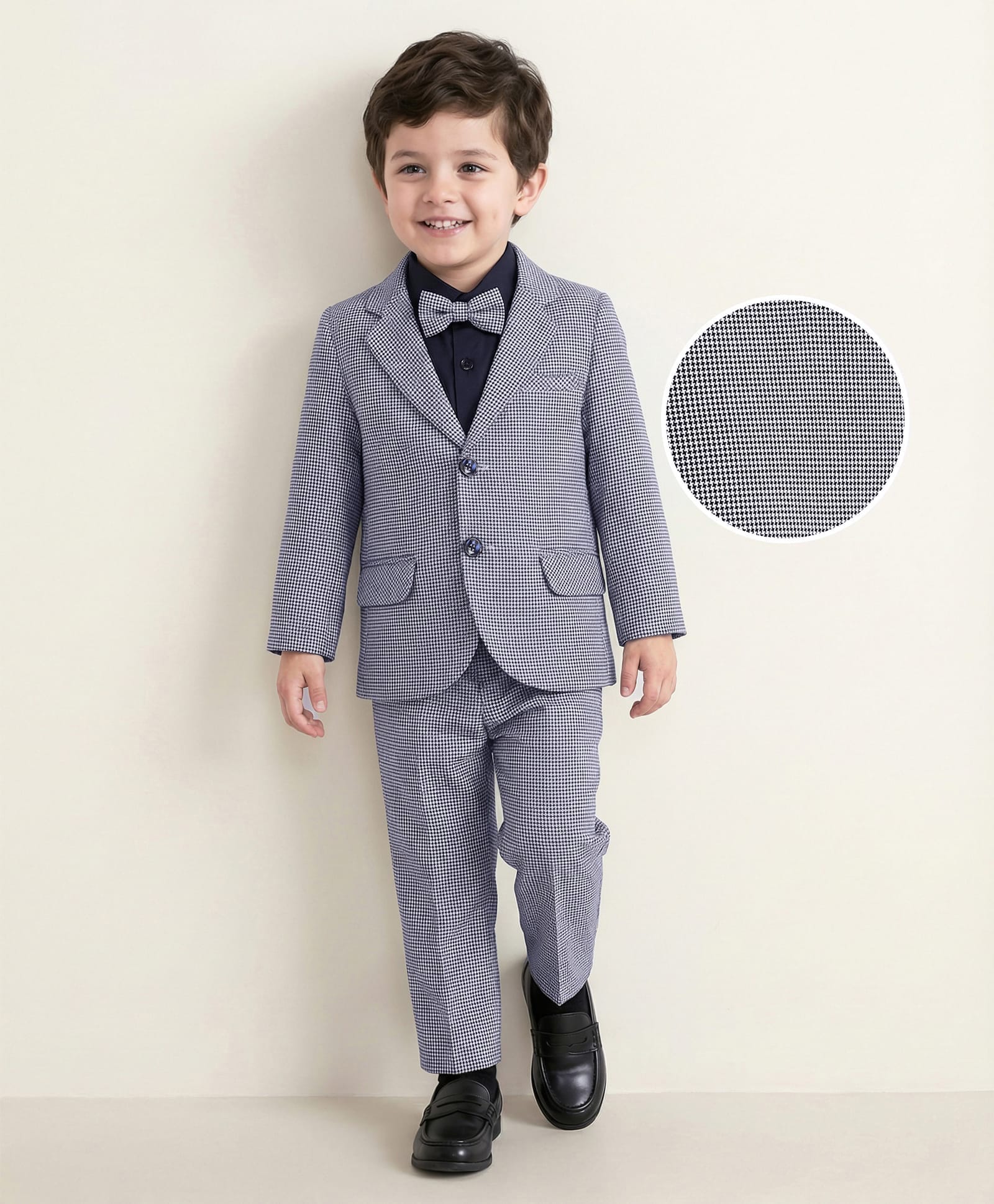 Mark & Mia Cotton Woven Full Sleeves Printed 3 Piece Party Suit With Bow - Grey-picture-30
