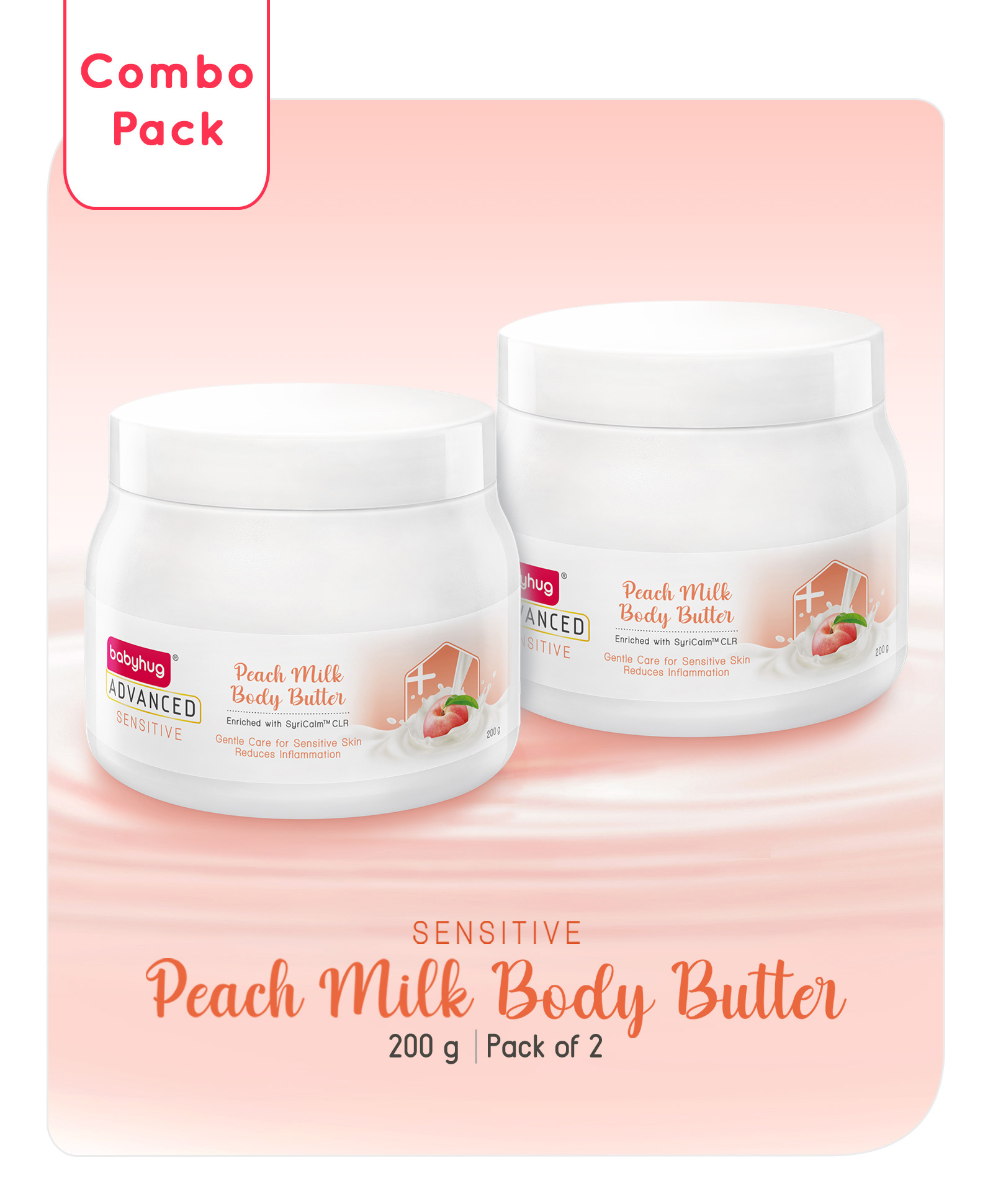 Babyhug Cream With Advanced Peach Milk Butter Pack Of 2 - 200 g Each