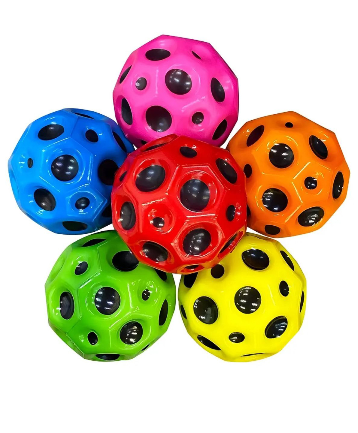 AKN TOYS Astro Jump Ball - Bouncing Ball for Children, High Jumps Rubber Ball, Space Ball, Moonball, Make a Popping Noise,High Bounce Hole Ball - PACK OF 3 COLOR MAY VARY-image-3