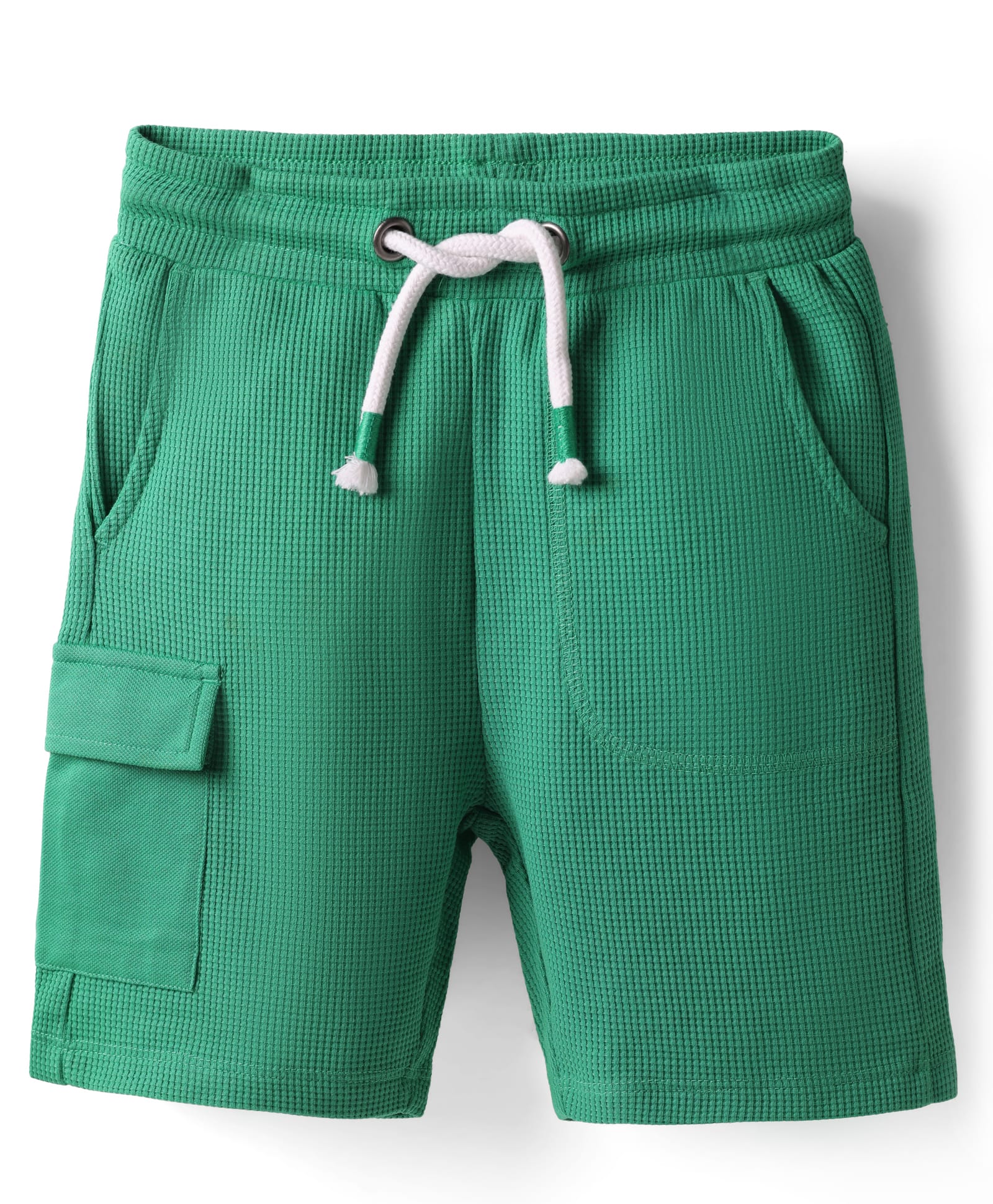 UCB Knitted Knee Length Solid Colour Shorts -Green-picture-11