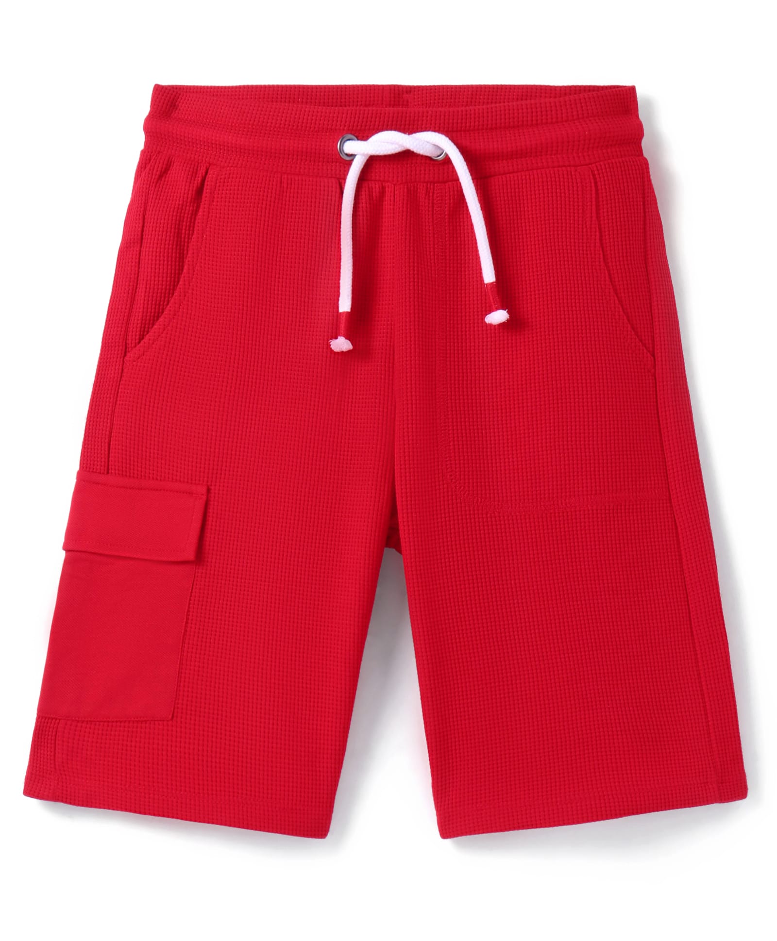 UCB Knee Length Solid Colour Shorts - Red-picture-14