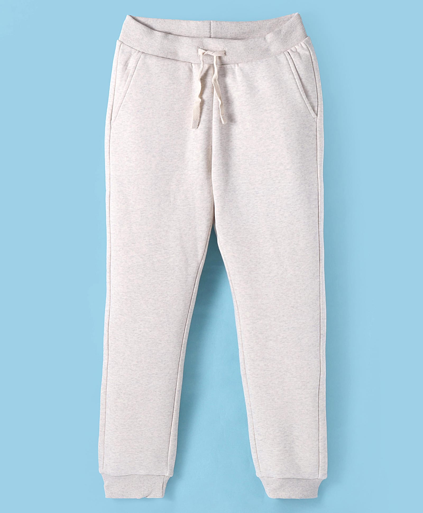 UCB Cotton Knit Full Length Lounge Pant With Text Print On Back - Off White-image-25