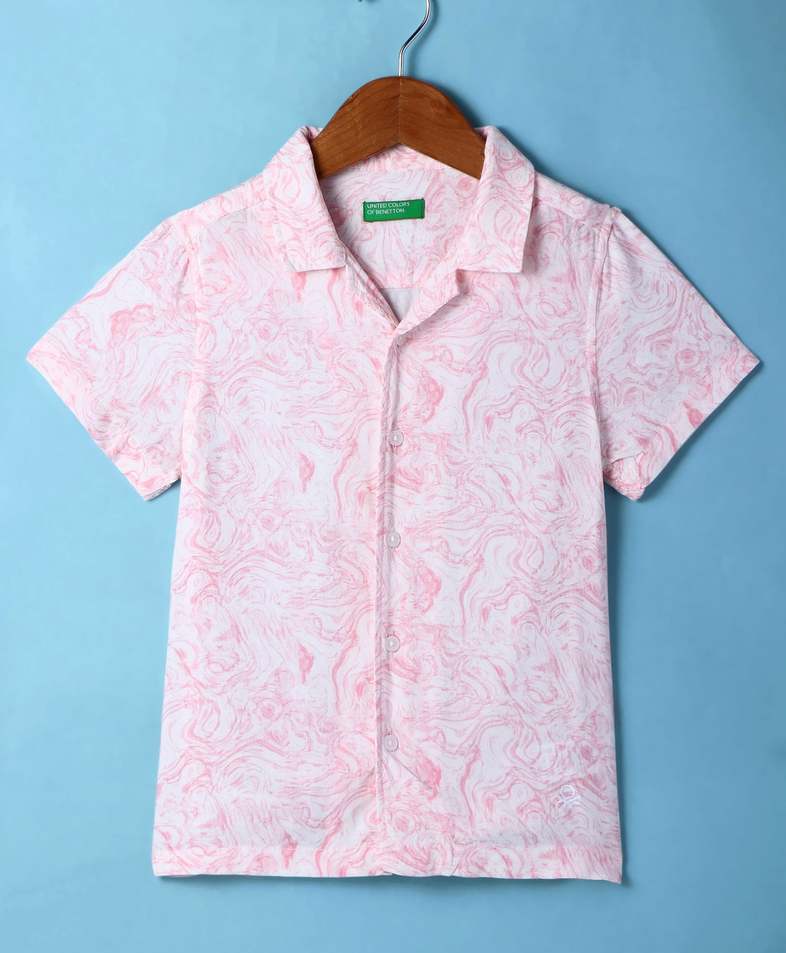 UCB Viscose Woven Half Sleeves Printed Shirt - Light Pink-picture-37