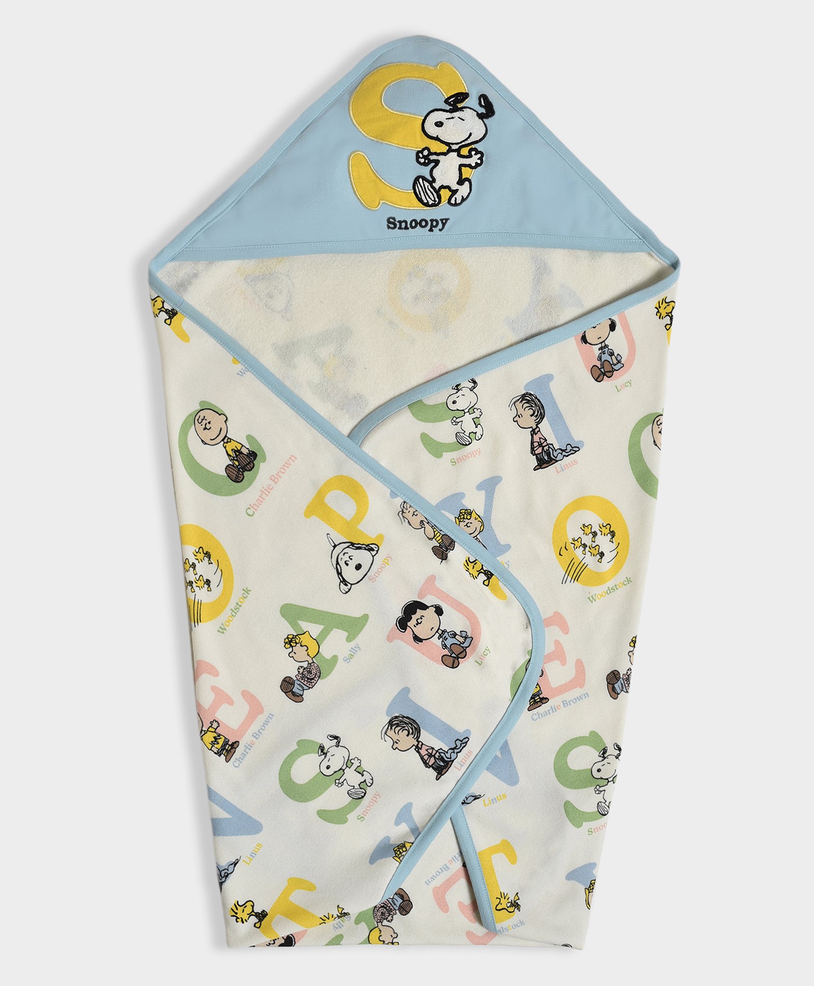 Mi Arcus Peanuts Featuring Characters Printed Hooded Towel - Multi Colour-image-14