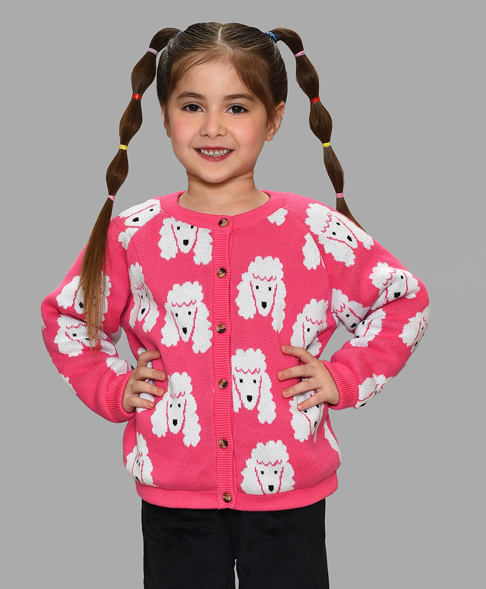 Mi Arcus 100% Cotton Full Sleeves Dog Designed Sweater - Pink-image-41