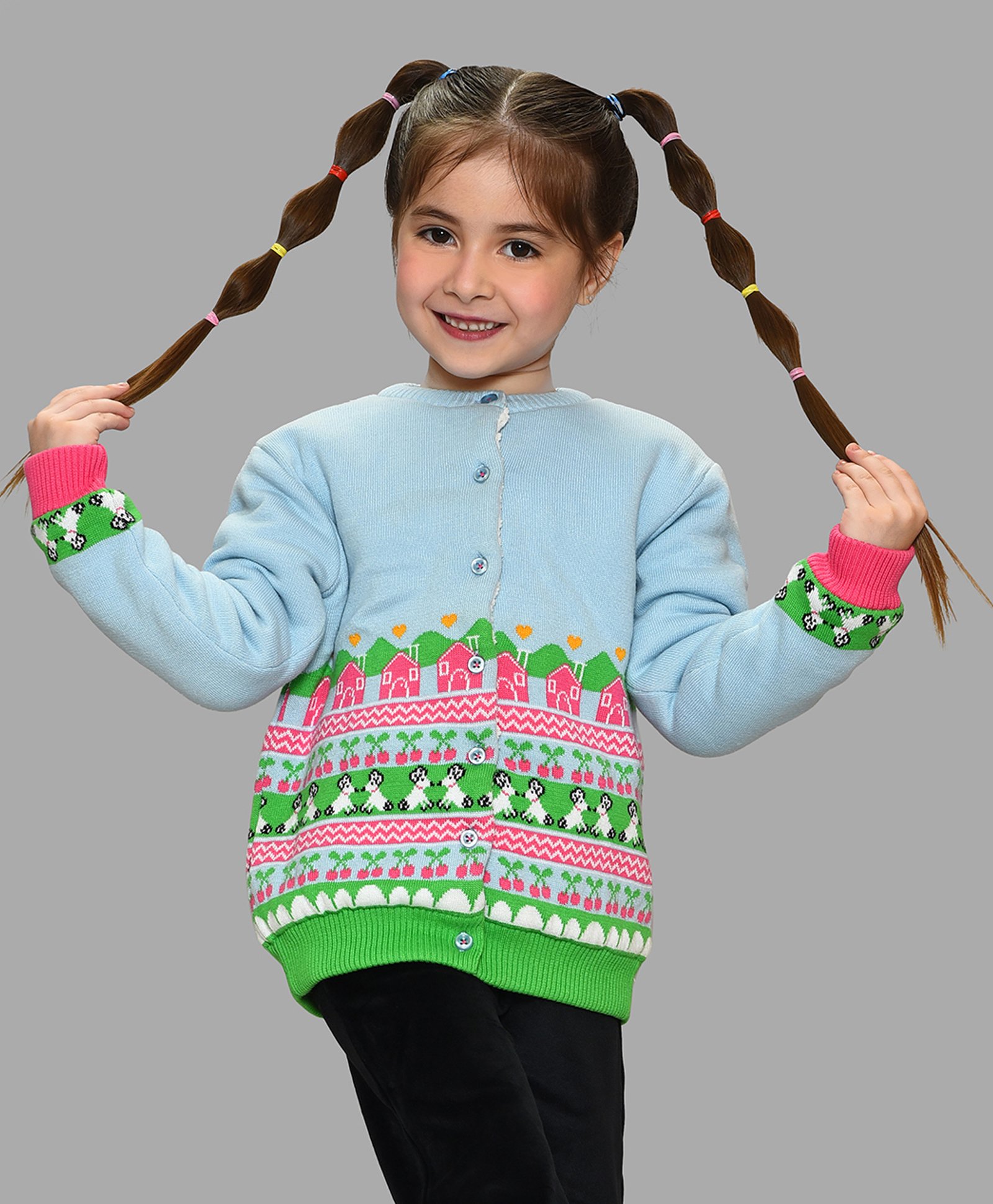 Mi Arcus 100% Cotton Full Sleeves Garden Theme Designed Sweater - Multi Colour-image-43