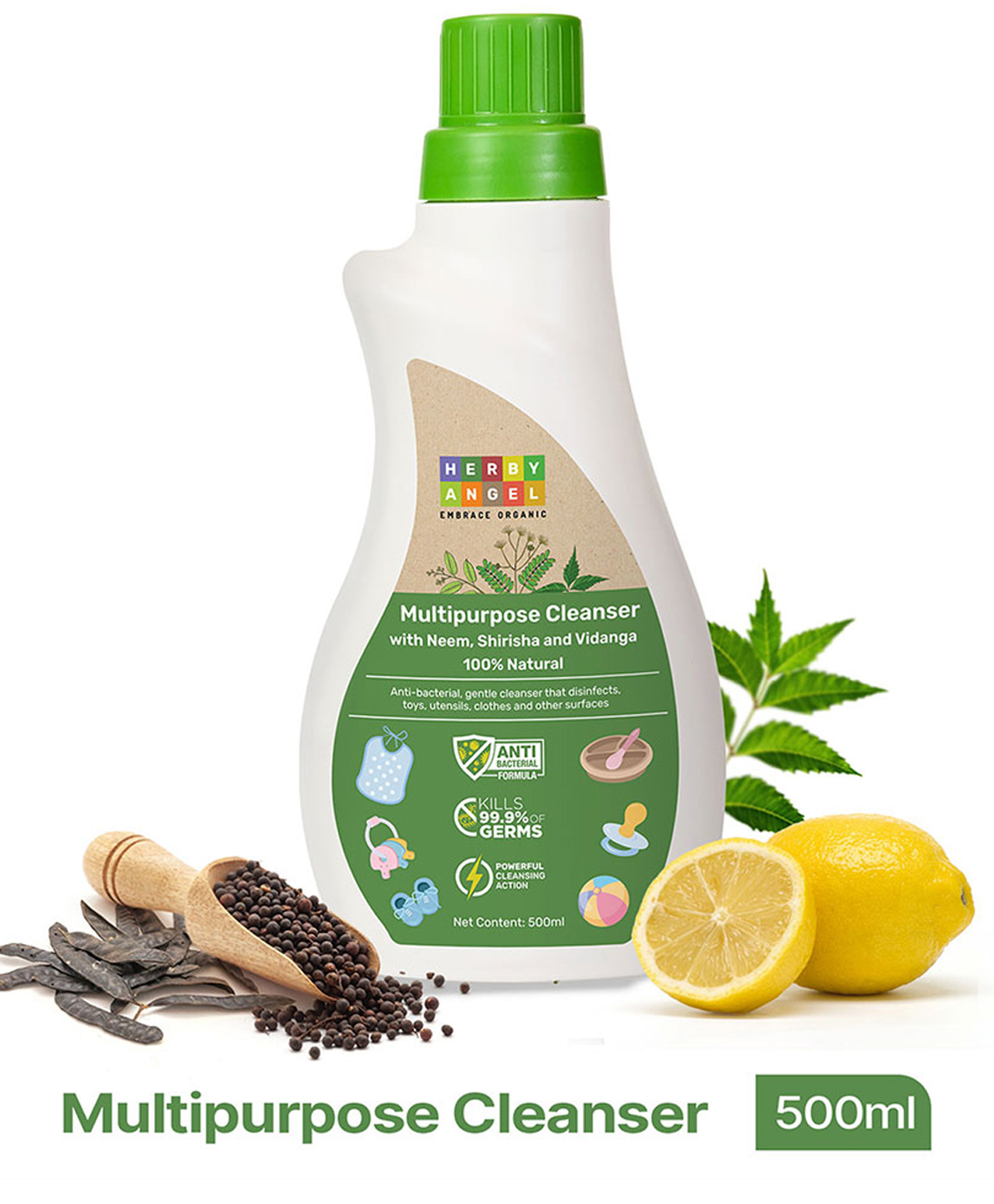 Herby Angel Multipurpose Cleanser for Baby Accessories -  500 ml-image-0