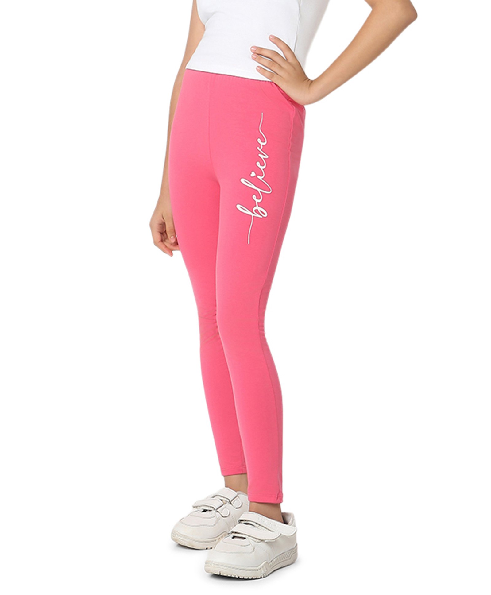 Plan B Believe Text Printed Leggings - Bubblegum Pink-picture-24