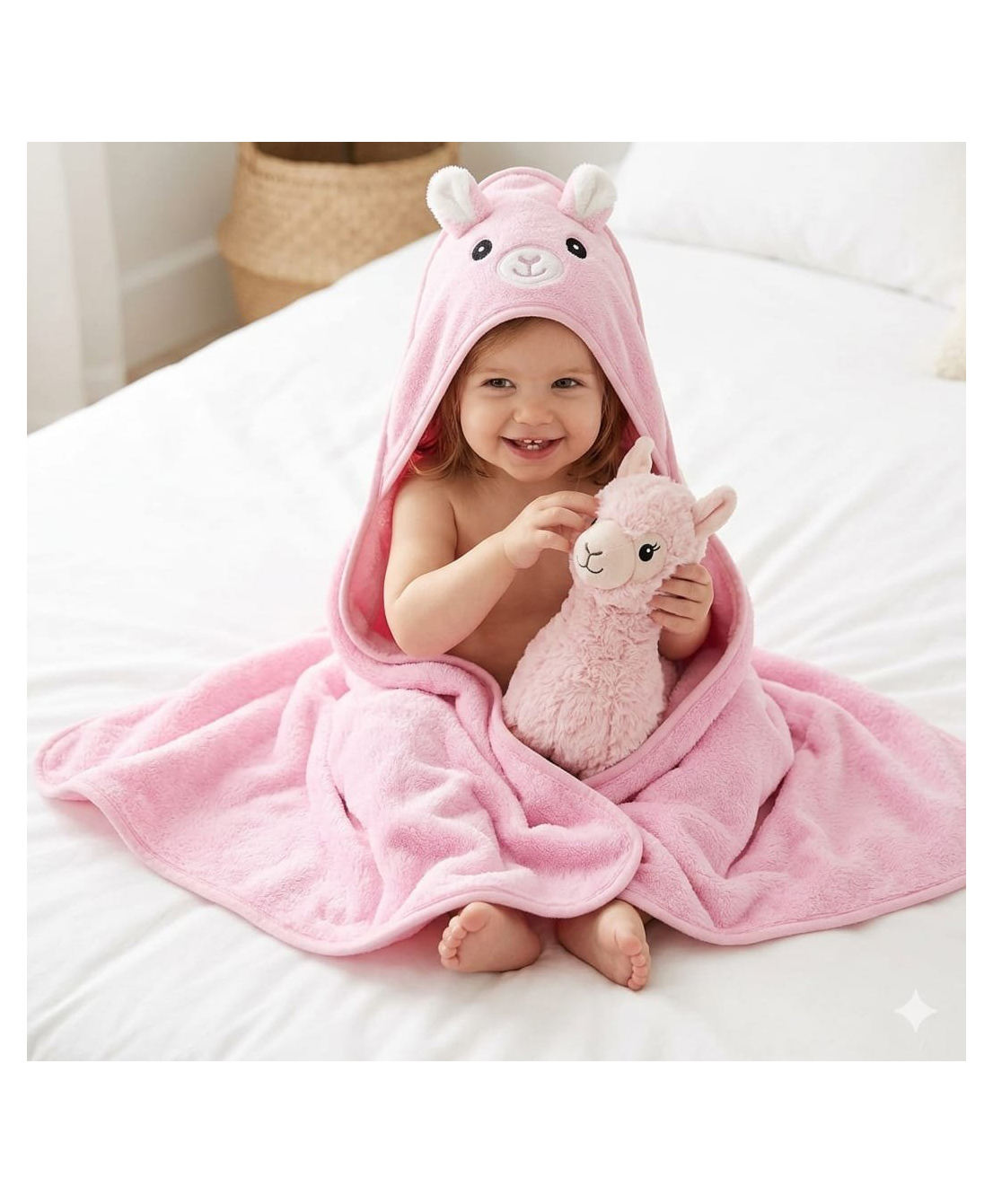 Butterthief New Born Baby Super Soft Hooded Bath Towel - Pink-picture-20