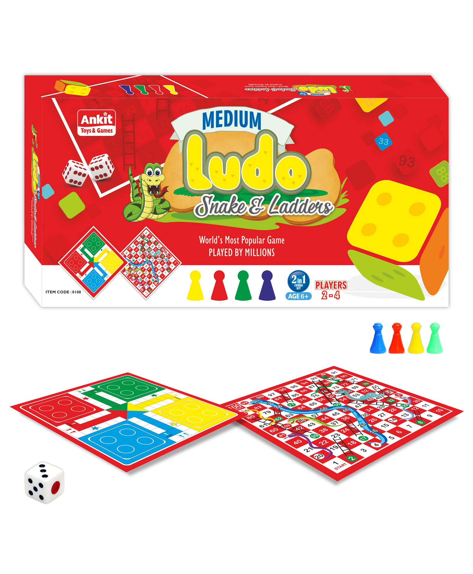 Ankit Toys & Games Ludo Snake & Ladder Game - Multicolor-image-28