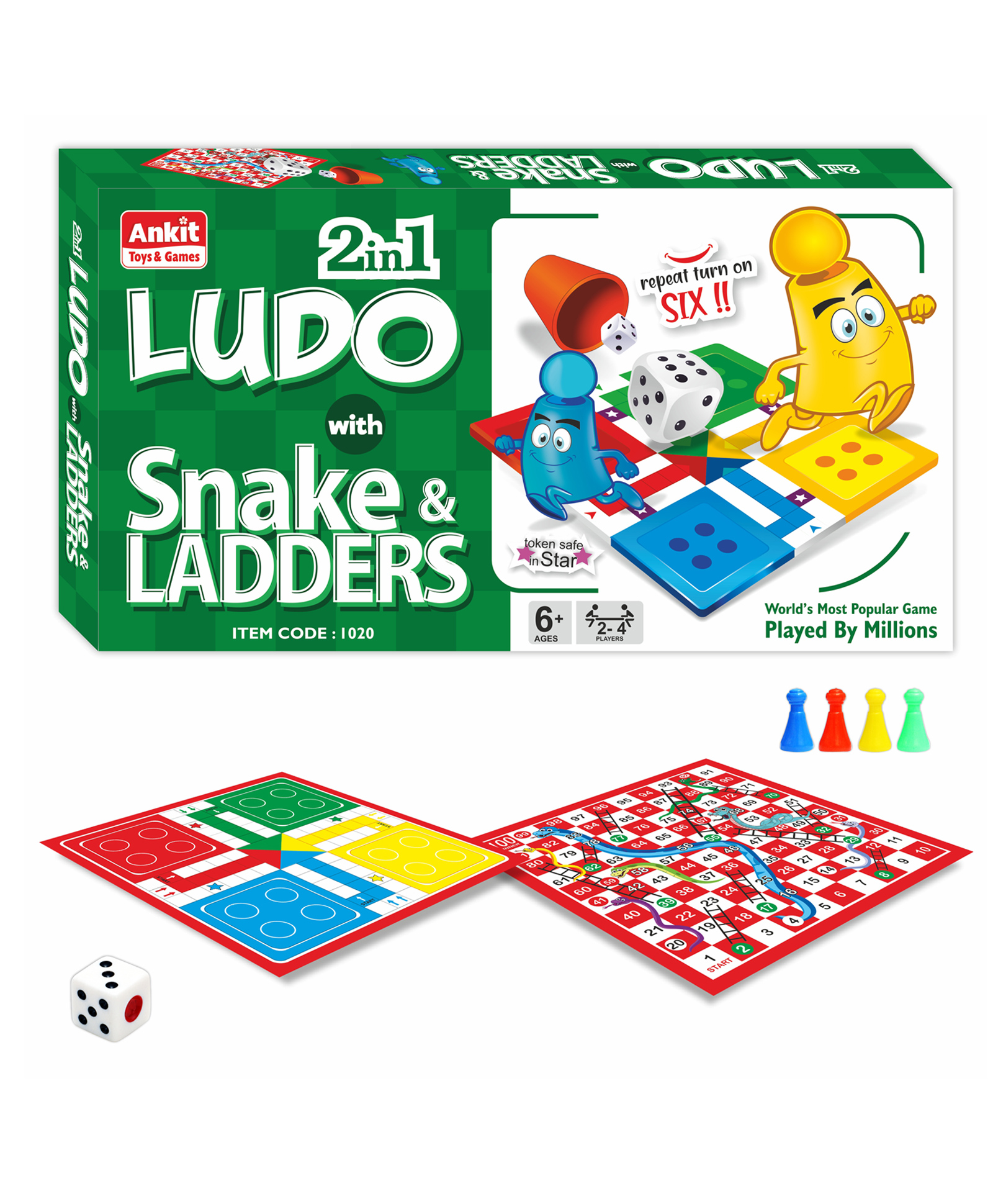 Ankit Toys & Games Ludo & Snake Ladders Board Game - Multicolor-image-27